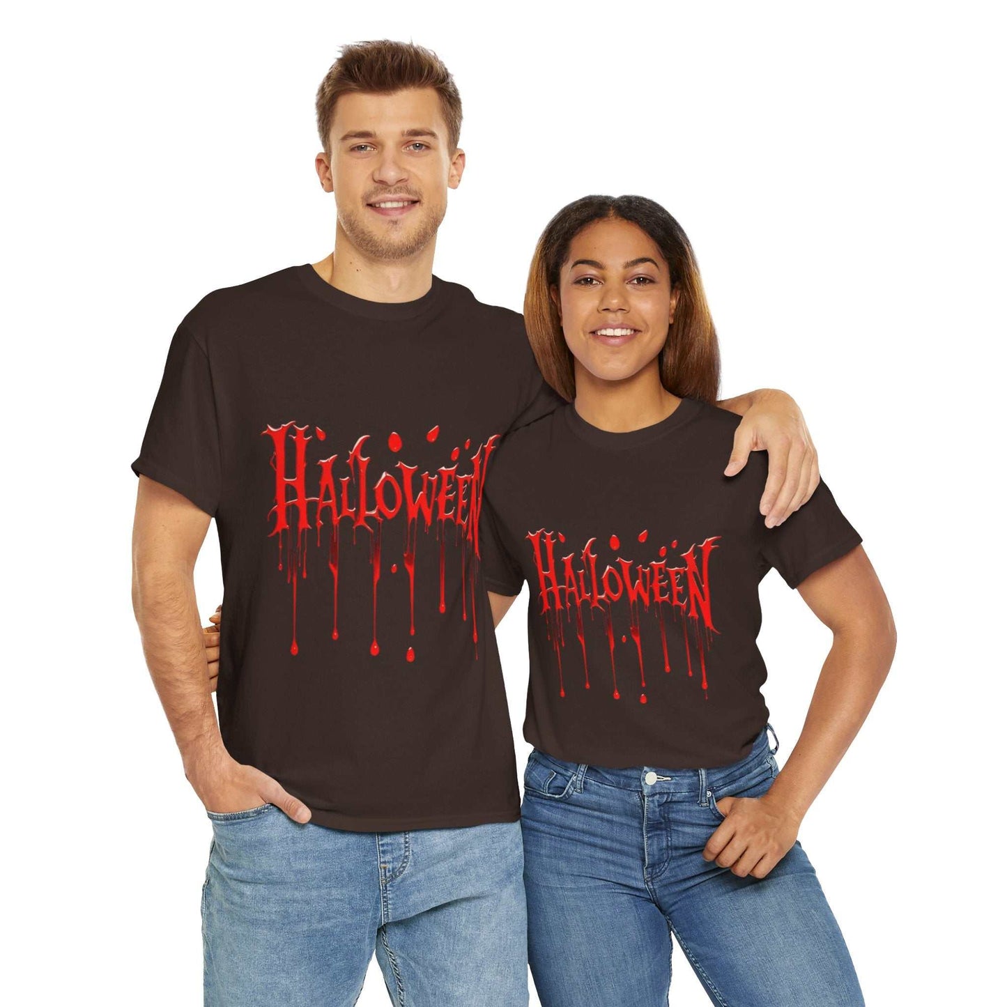 Halloween Blood Drip Unisex Heavy Cotton Tee, Spooky Shirt, Halloween Costume Gift
