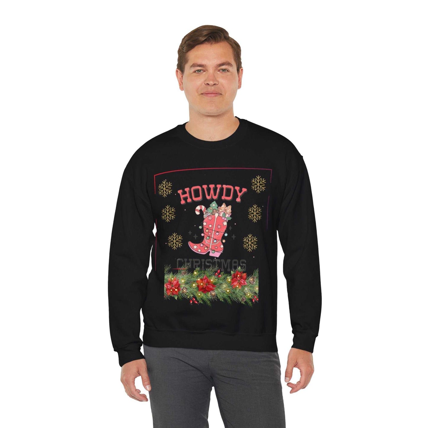 Howdy Christmas Sweatshirt, Christmas Cowboy Gift