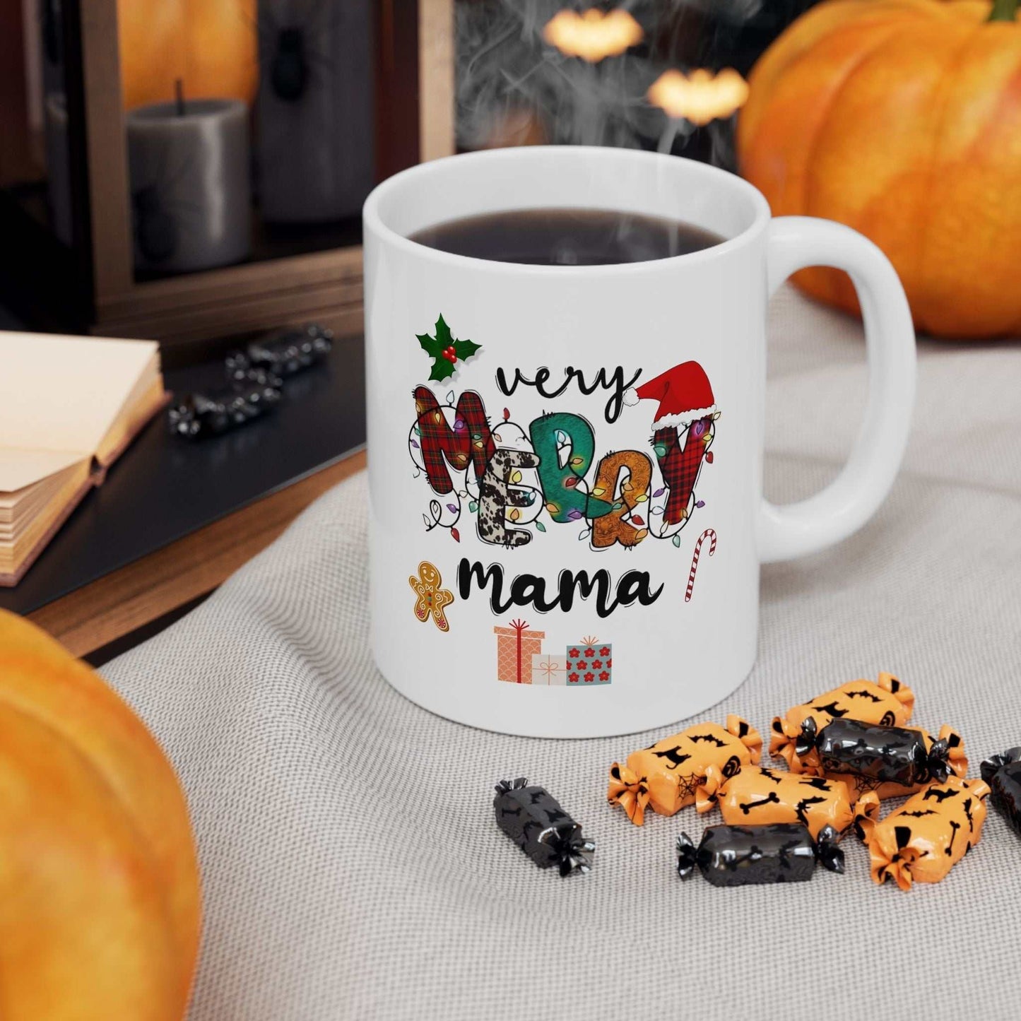 Festive Very Merry Mama Christmas Mug – the perfect Family Matching Gift for coffee & hot cocoa lovers this holiday season