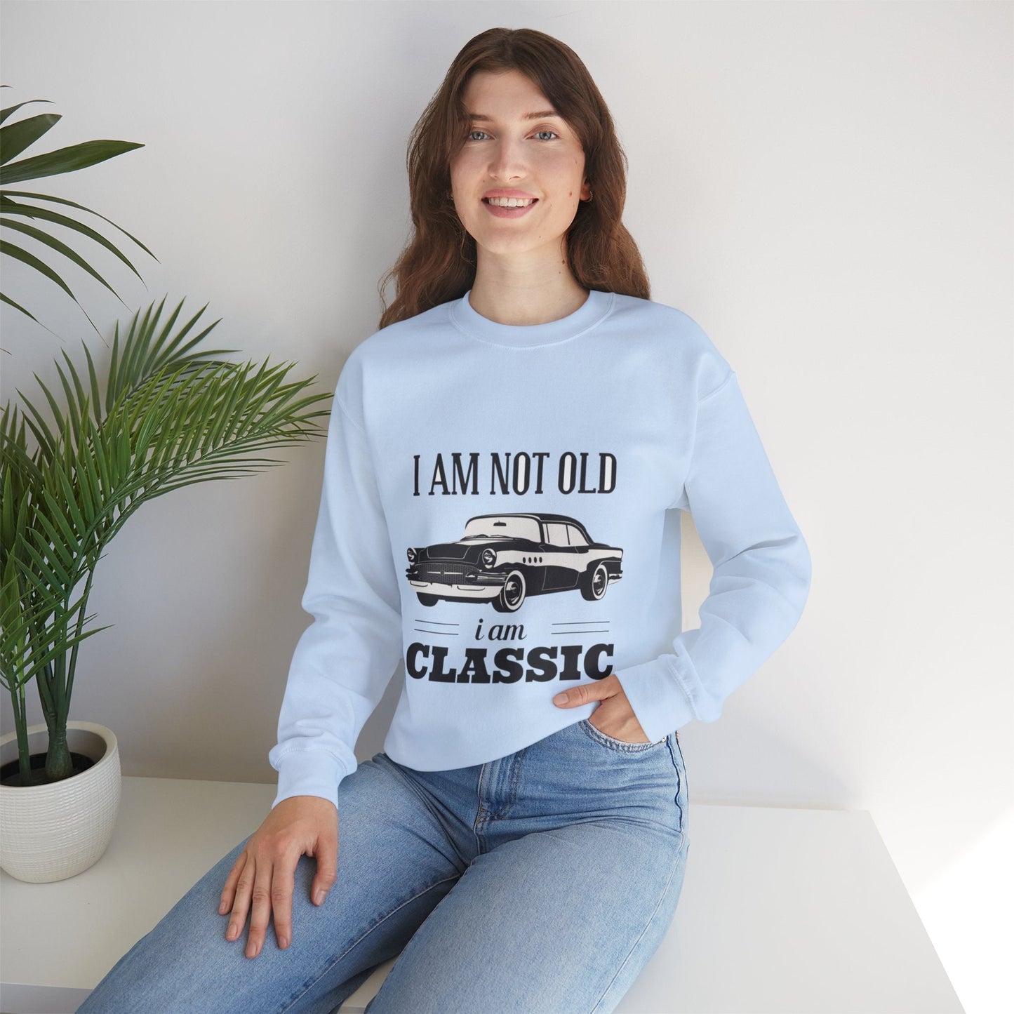 Vintage Classic Car Sweatshirt - "I Am Not Old, I Am Classic"