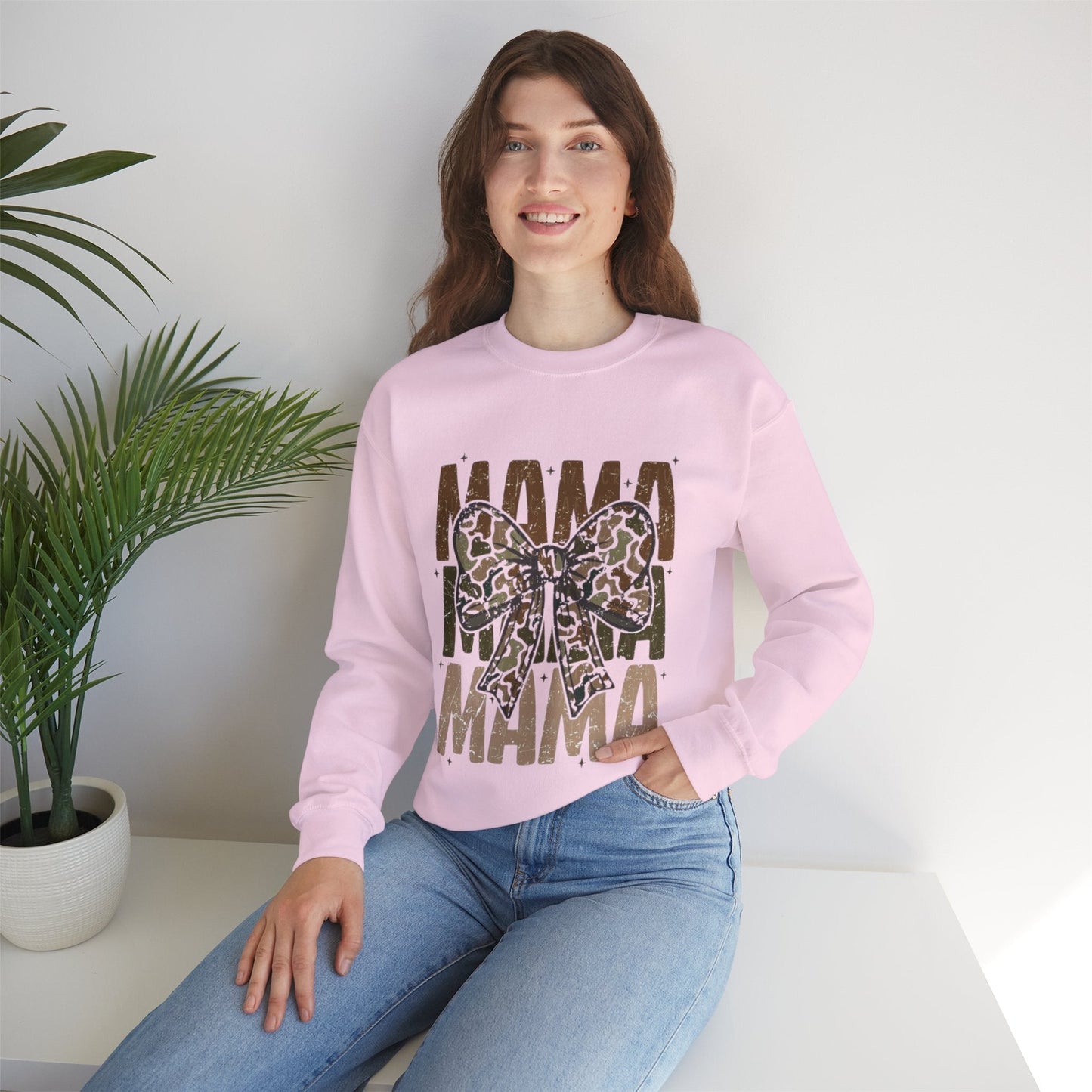 Mama Bow Camo Crewneck Sweatshirt - Perfect Gift for Moms