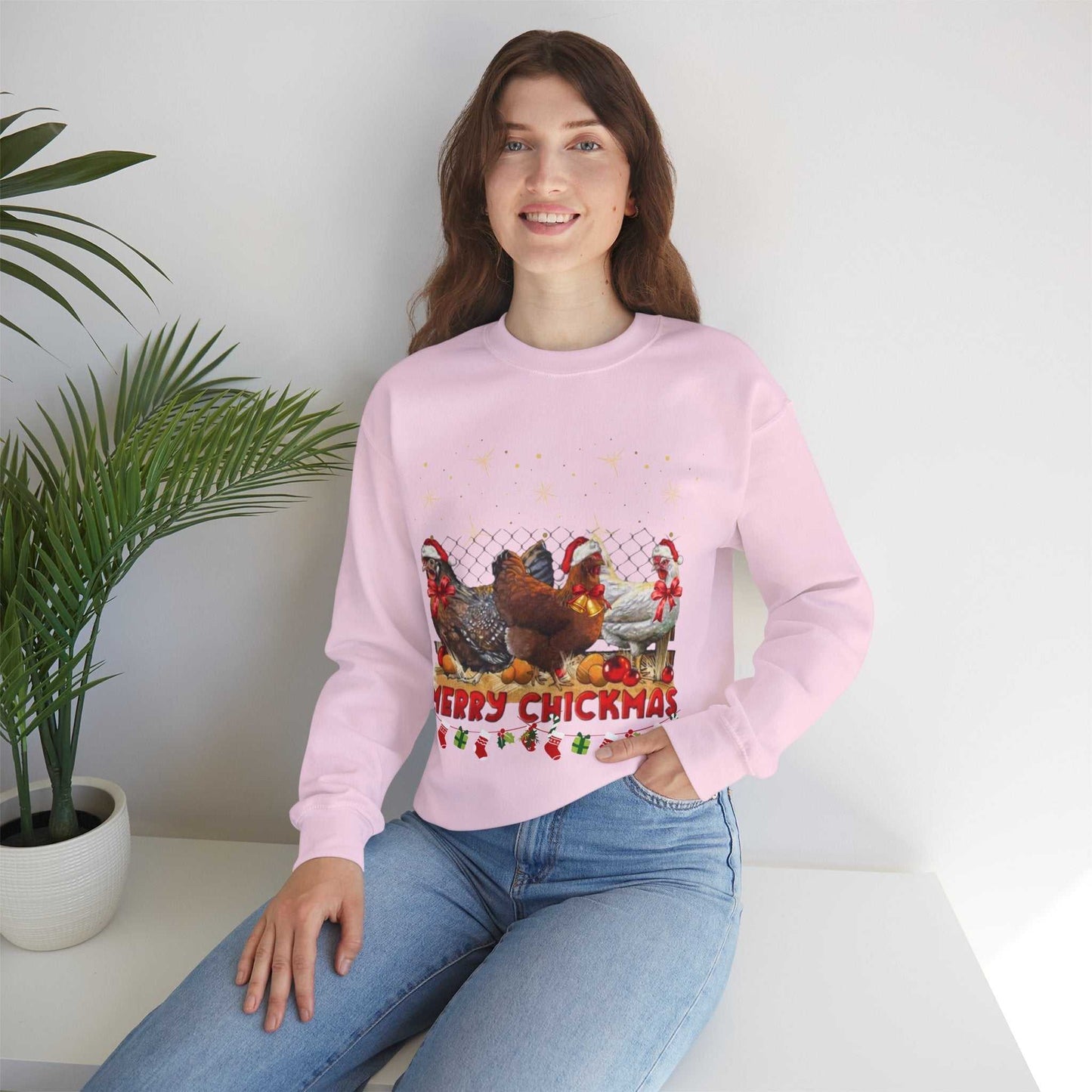 Merry Chickmas Sweatshirt, Cute Christmas Chickens Gift