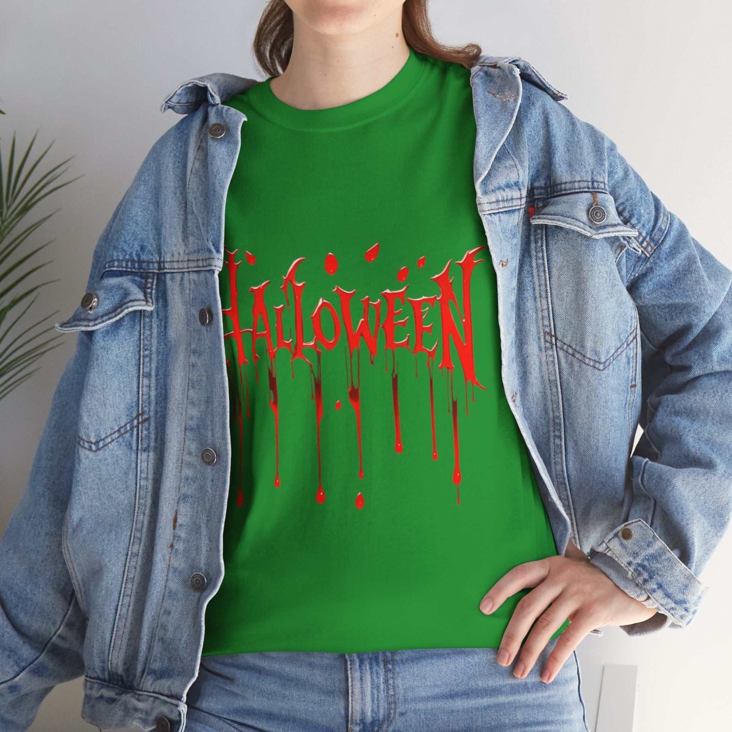 Halloween Blood Drip Unisex Heavy Cotton Tee, Spooky Shirt, Halloween Costume Gift