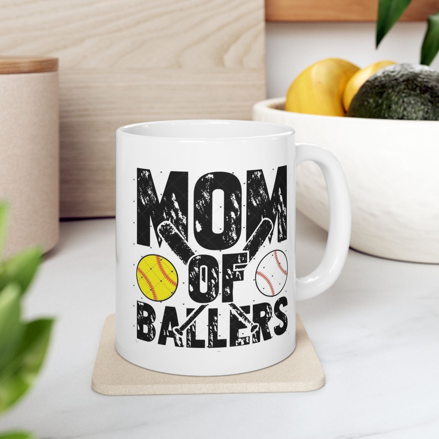 Sports Mom Ceramic Mug - Perfect Gift for Softball and Baseball Lovers