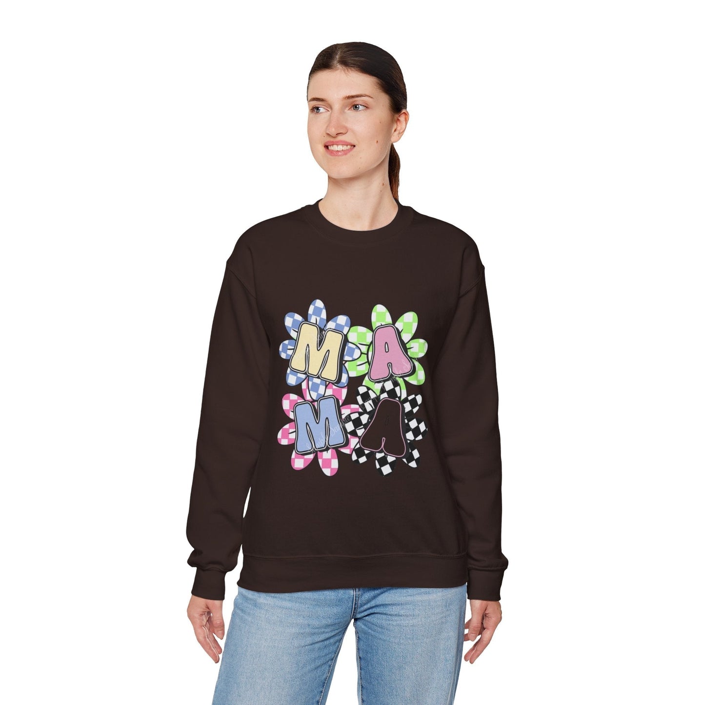 Colorful Floral MAMA Crewneck Sweatshirt for Moms, Gift for Mom