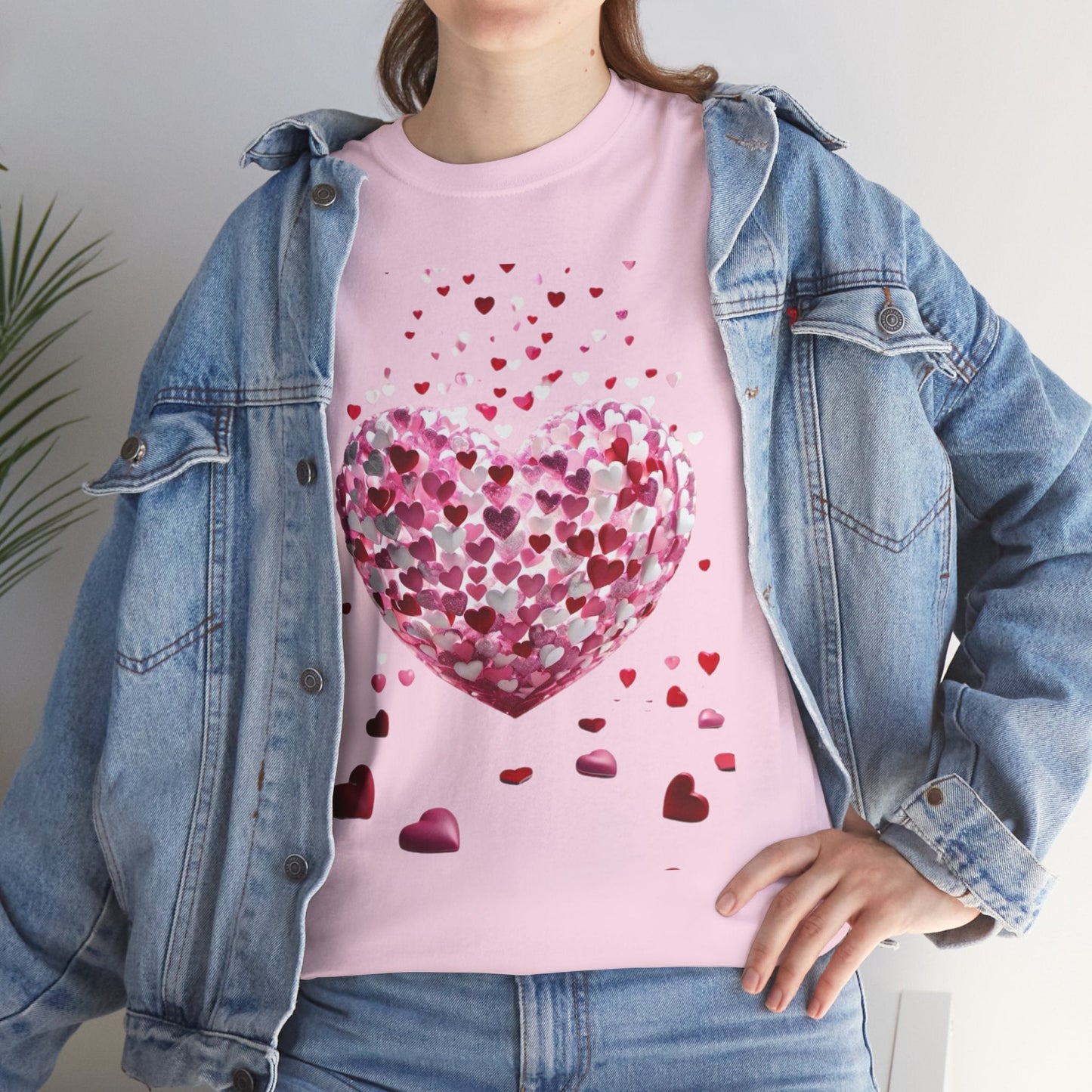 3D Hearts Valentines Day T-Shirt , Red Hearts T-shirt Gift