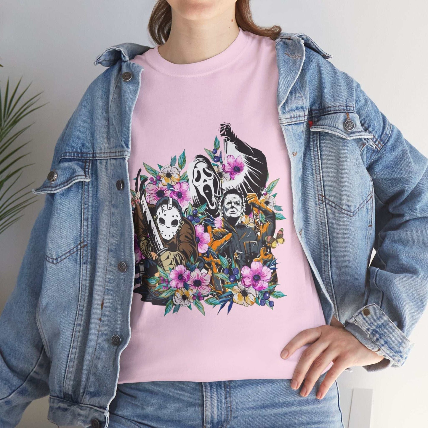Floral Skull Tee | Unisex Heavy Cotton Shirt, Boho Style, Gift for Nature Lovers