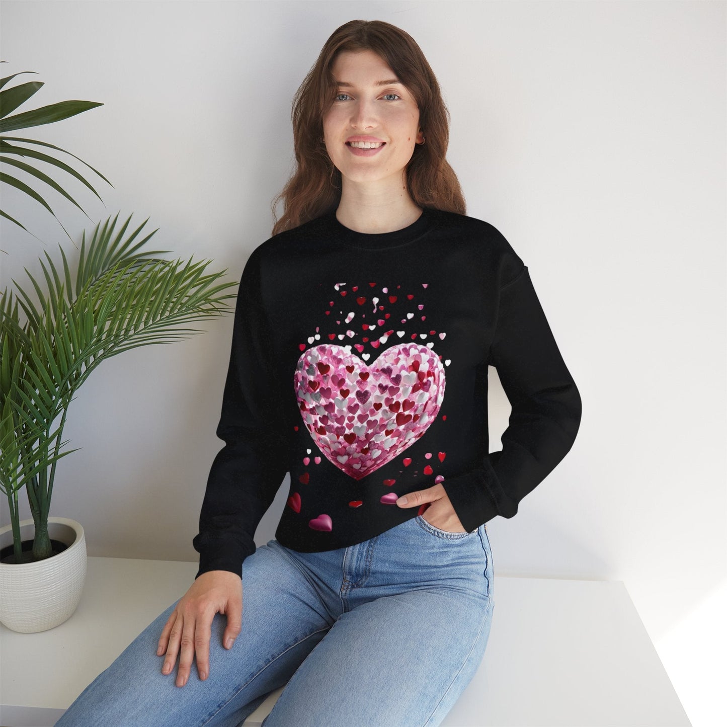 3D Hearts Valentines Day Sweatshirt, Red Hearts T-shirt Gift