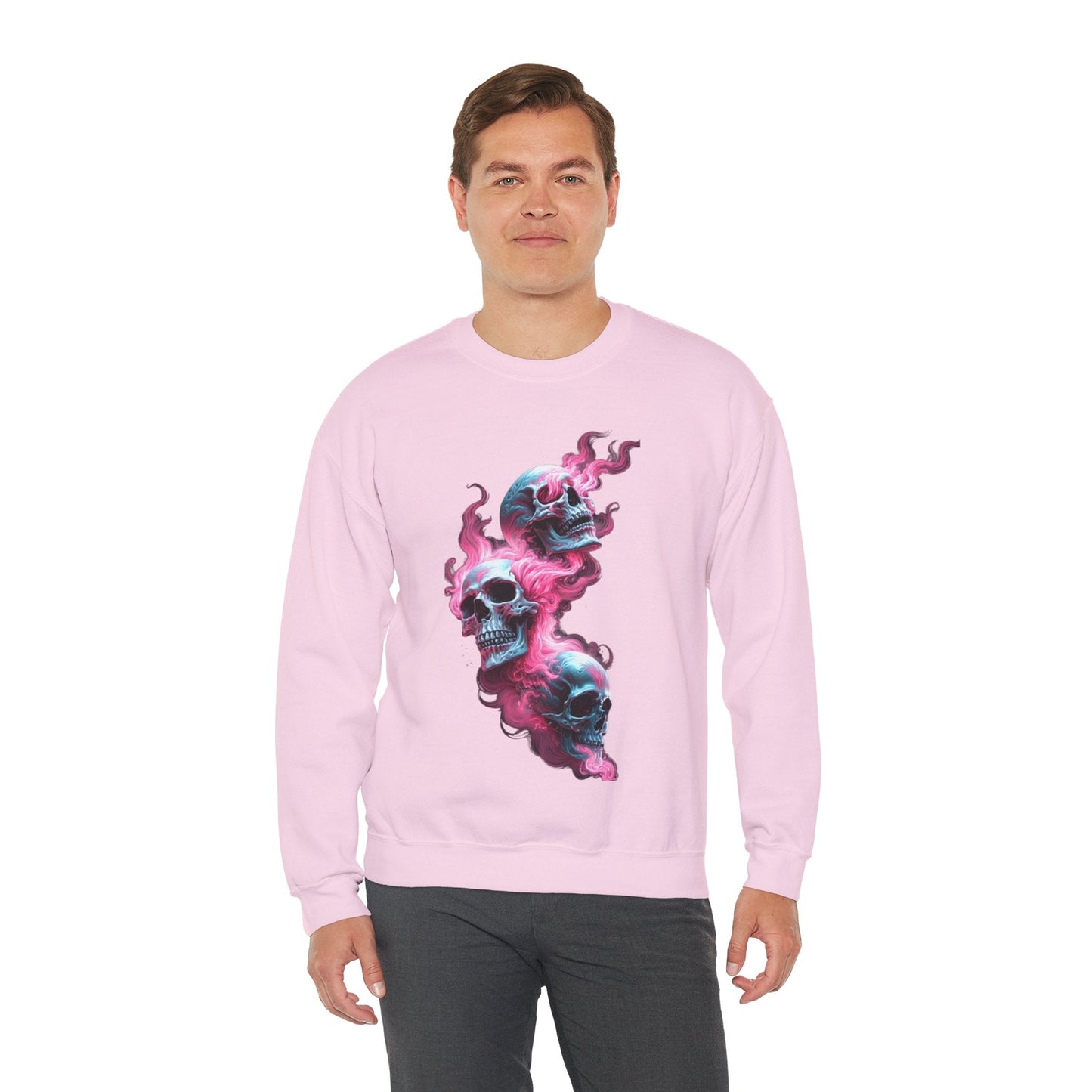 Edgy Skull Graphic Crewneck Sweatshirt - Unisex Heavy Blend