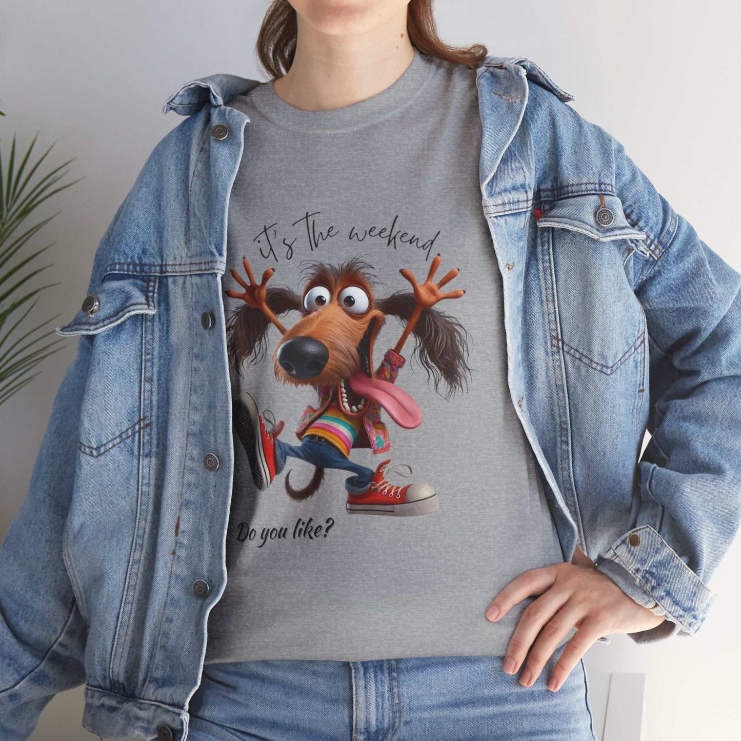 Weekend Vibe Graphic Tee, Unisex Cotton T-Shirt, Dog Lover Gift