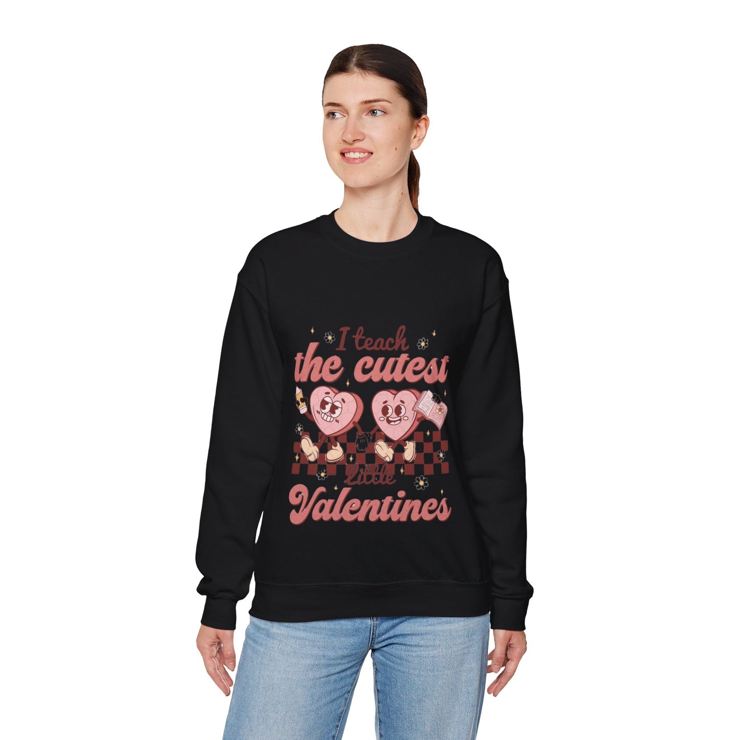 I Teach The Cutest Little Valentines Sweatshirt, Retro Heart Love Gift