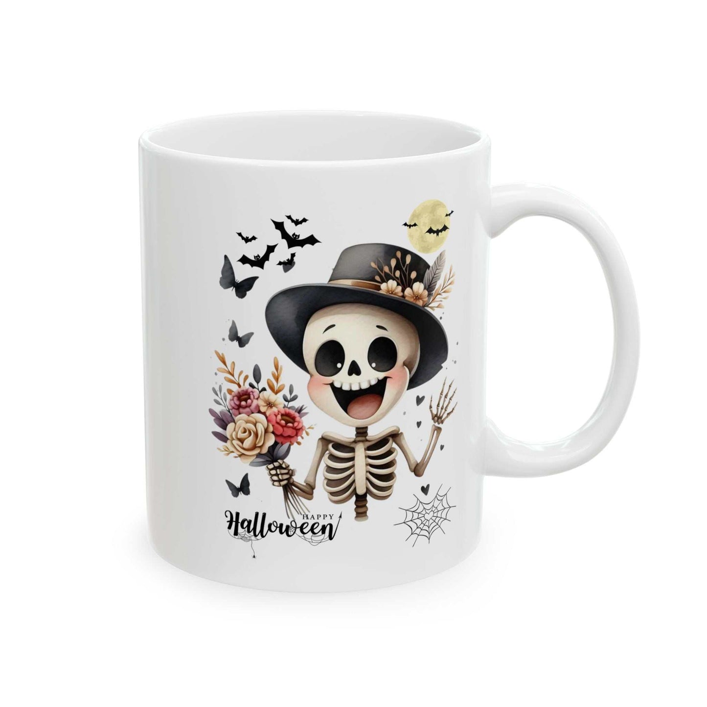 Funny Skeleton Kids Halloween Mugs, Spooky Season Gift