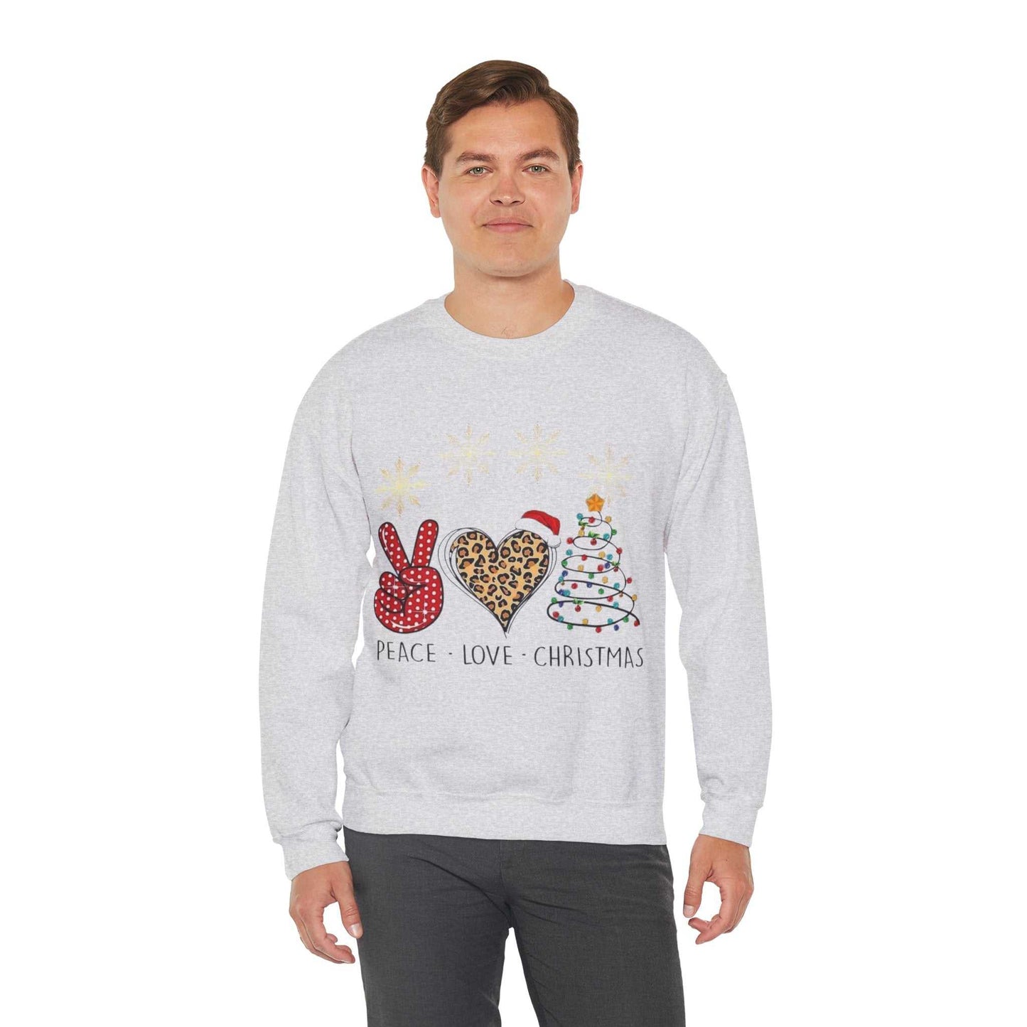Peace Love Christmas Santa Sweatshirt, Funny Santa Gift, Holiday Sweatshirt