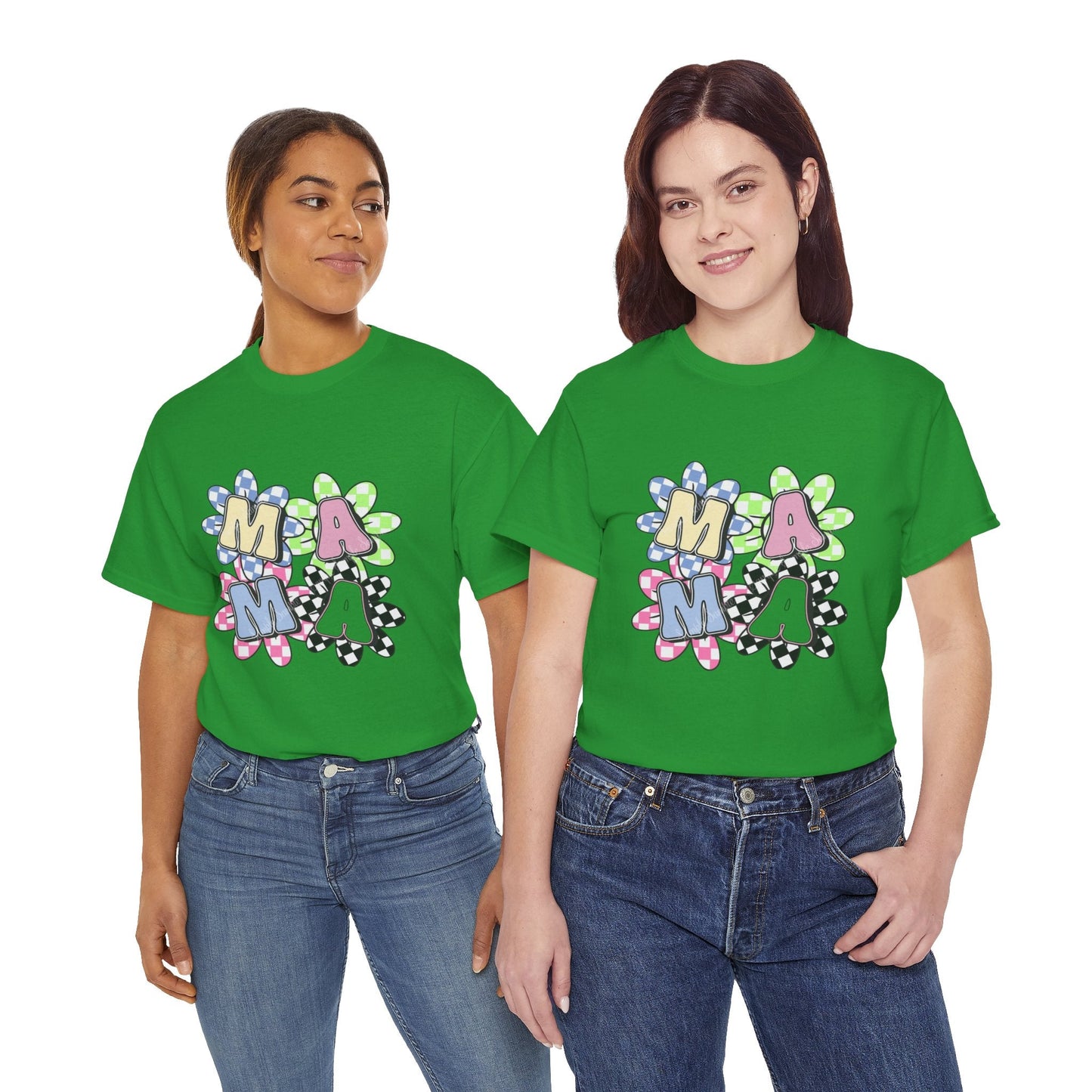 Colorful Mama Floral Tee Heavy Cotton Tee, Gift for Mom