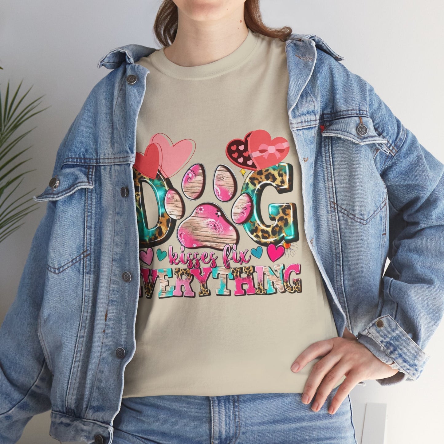Dog Kisses Fix Everything T-Shirt, Gift For Mom Dog Lovers
