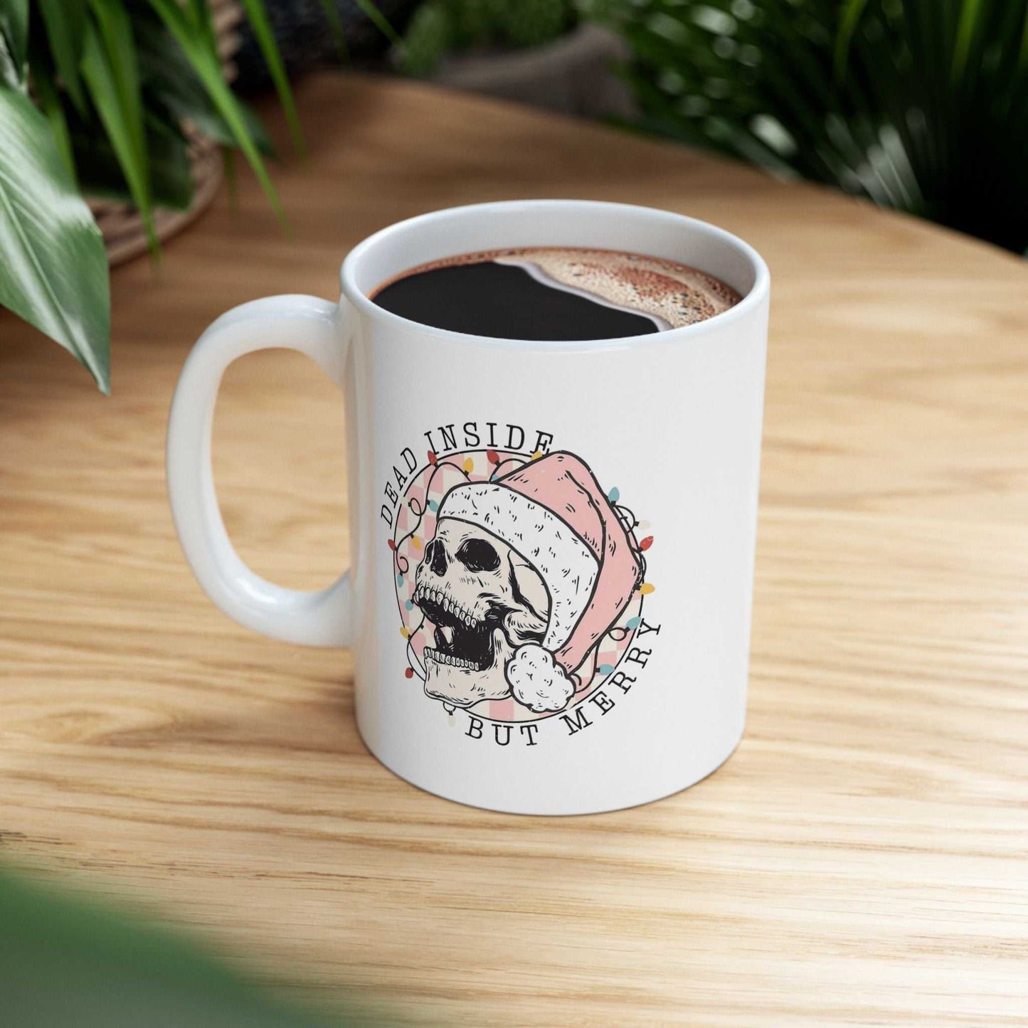 Dead Inside Skeleton Christmas Mugs, Holiday Christmas Gift