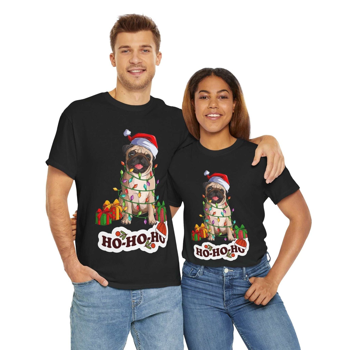Cute Christmas dog shirt for dog lovers, festive holiday tee with pug design.