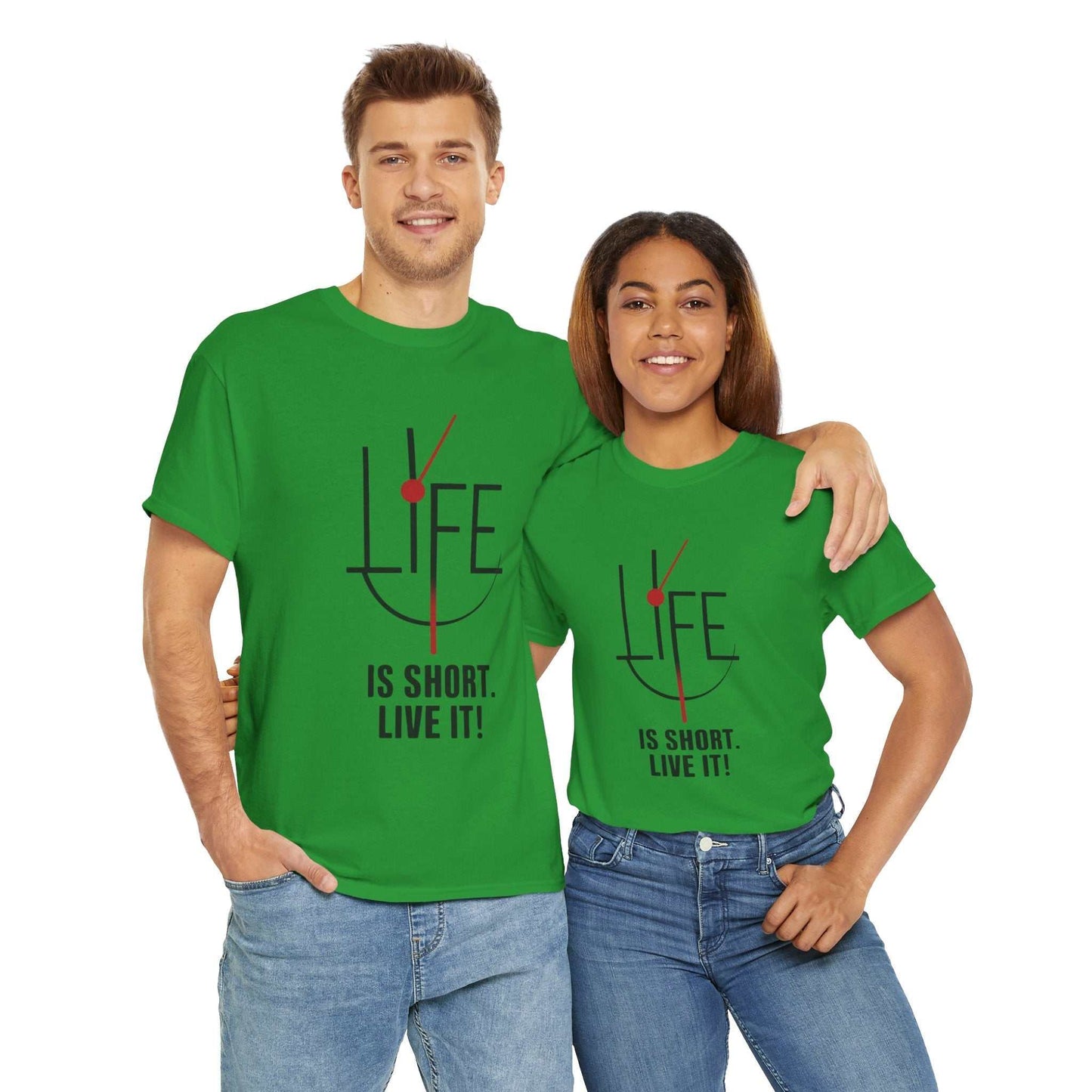 Life is Short, Live It! Unisex Heavy Cotton Tee - Motivational Shirt, Gift for Friends