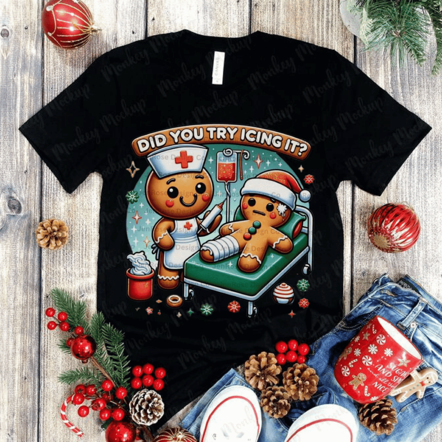 Did You Try Icing It Shirt – Funny Nurse Christmas Shirt for Medical Professionals