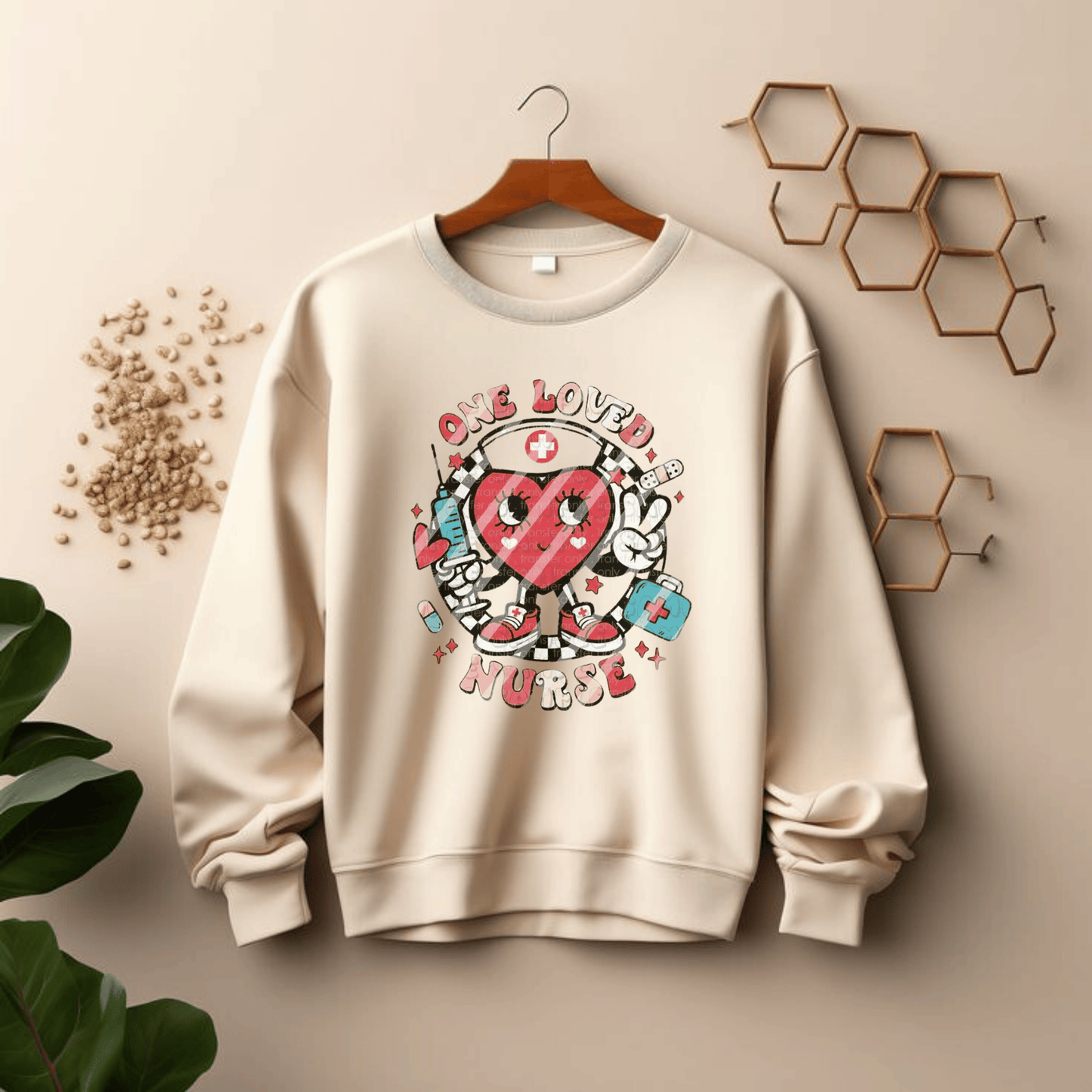 Cozy One Love Nurse Sweatshirt featuring a heartwarming design—perfect gift for nurses