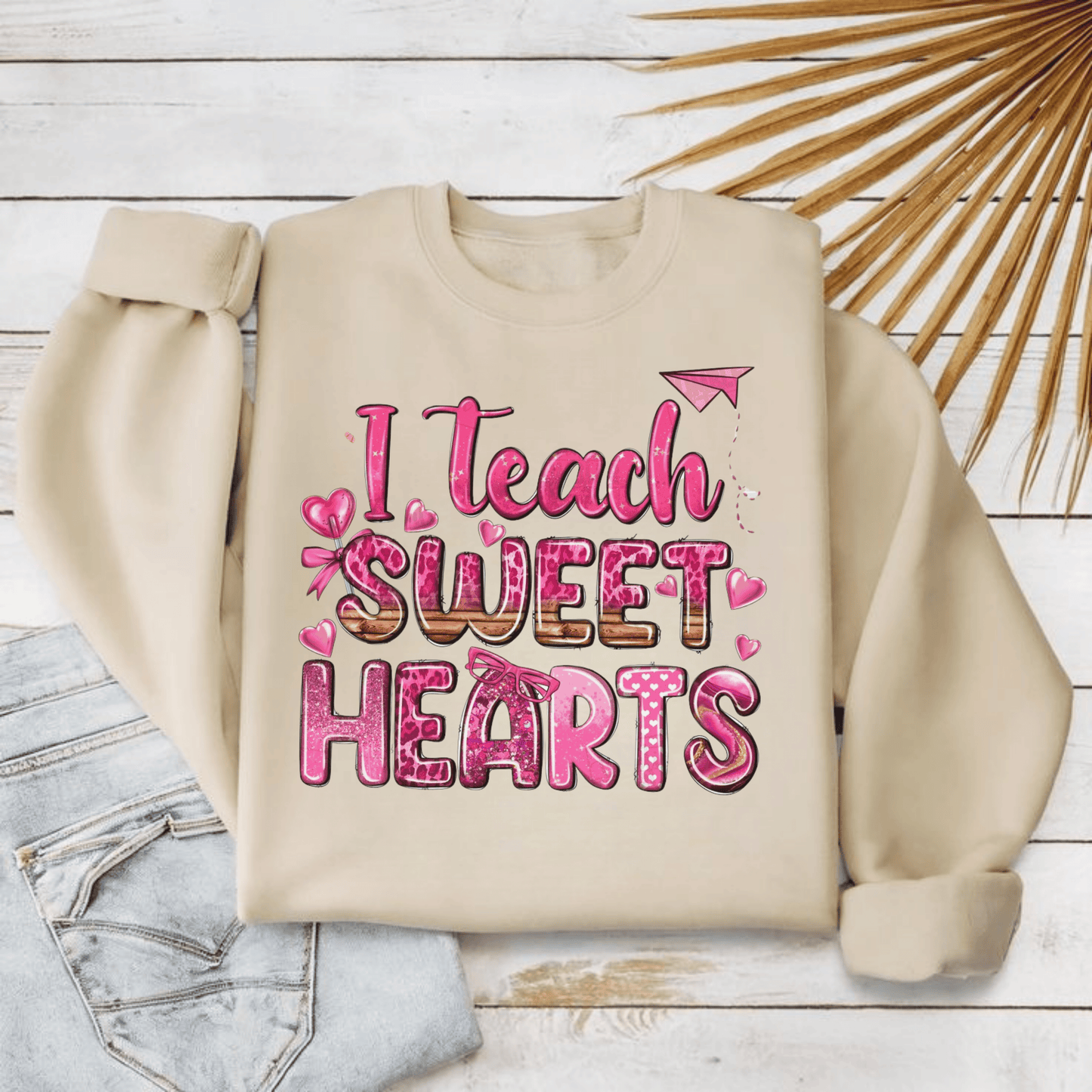 I Teach Sweet Hearts Sweatshirt – Cozy Valentine’s Day Gift for Teachers