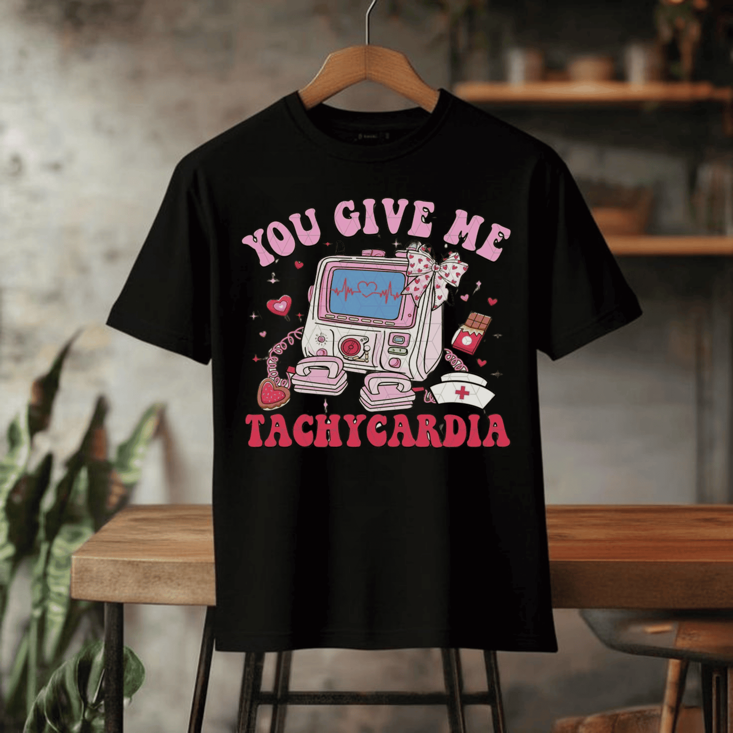 You Give Me Tachycardia Nurse T-Shirt – Funny & Comfortable Love Gift for Nurses, Medical Humor Tee