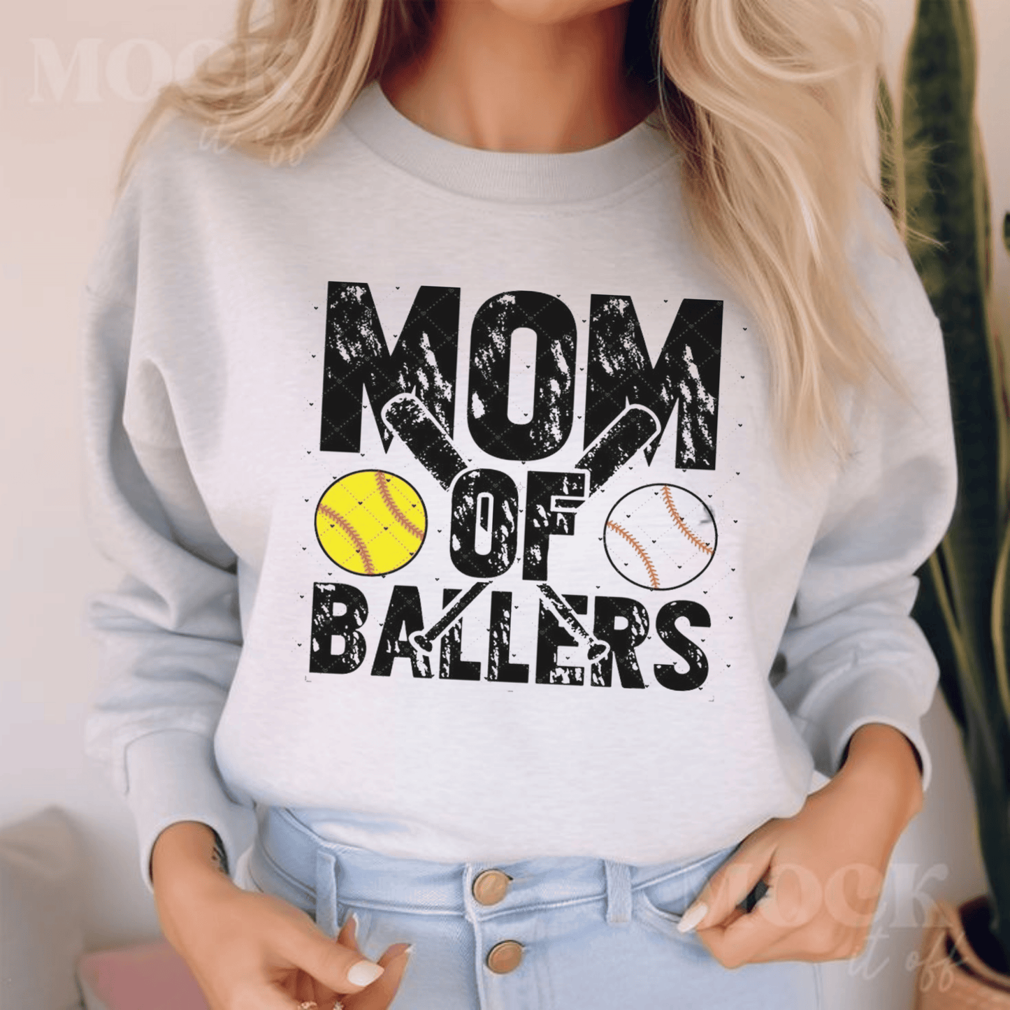 Mom of Ballers Crewneck Sweatshirt