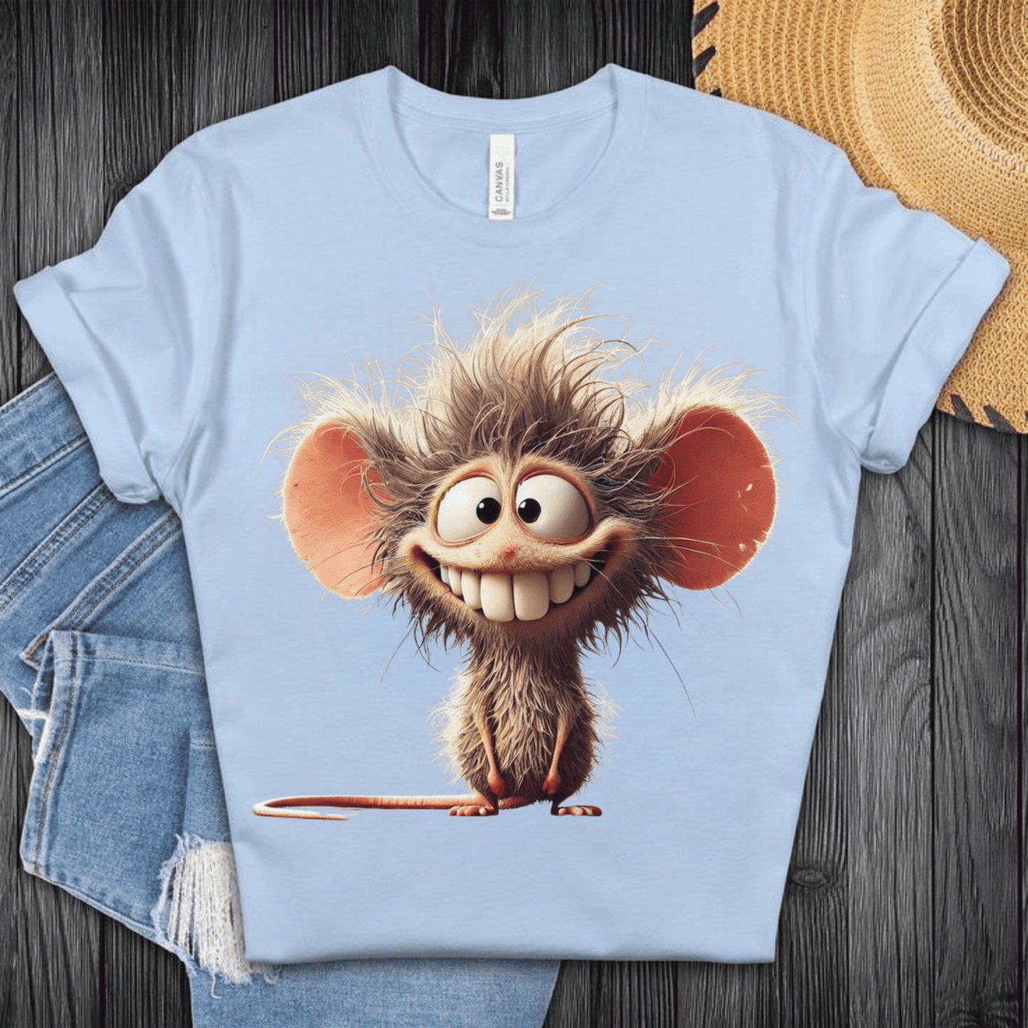 Funny Cartoon Mouse Unisex Heavy Cotton Tee