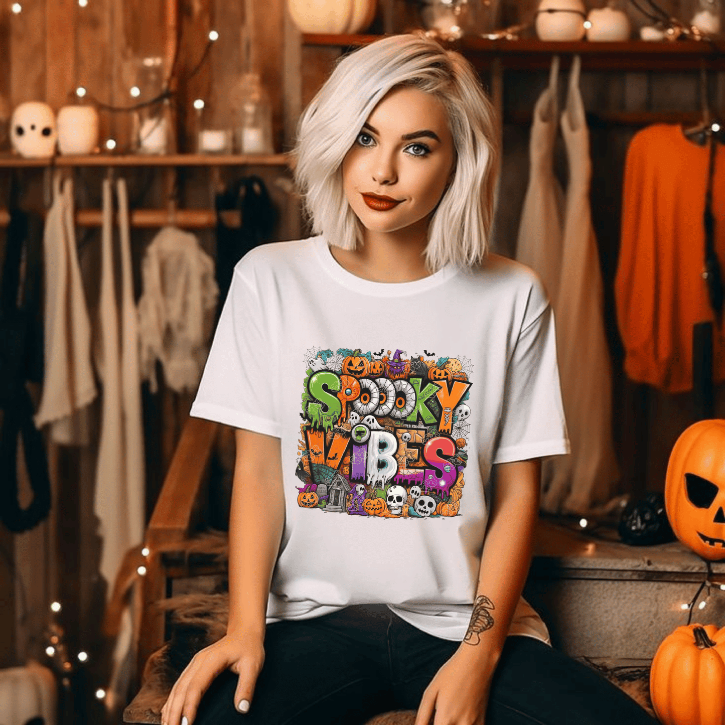 Spooky Vibes Unisex Heavy Cotton Tee
