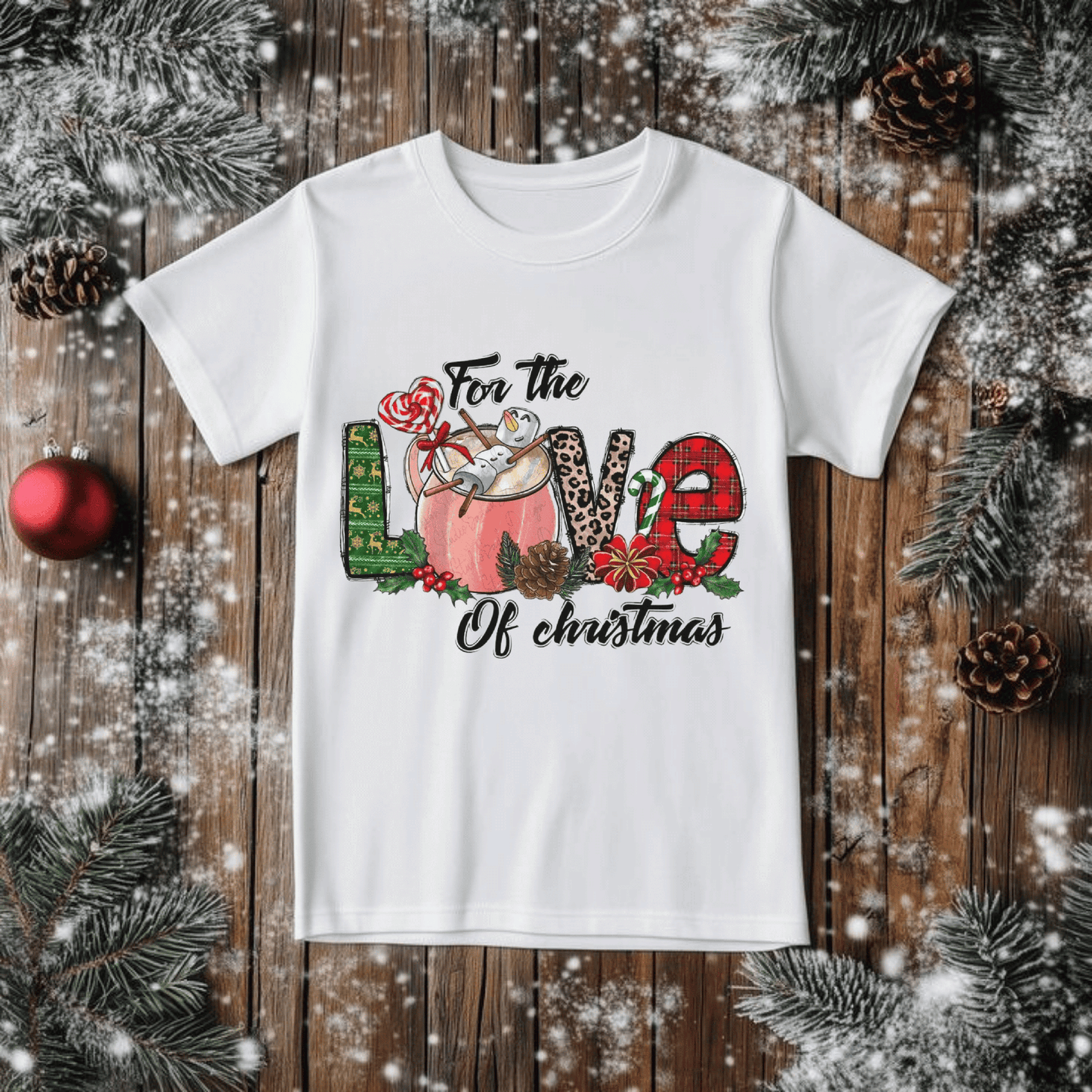 For The Love Of Christmas Shirt – Festive holiday tee with a cheerful Christmas design, perfect for spreading joy & gifting to Christmas lovers.