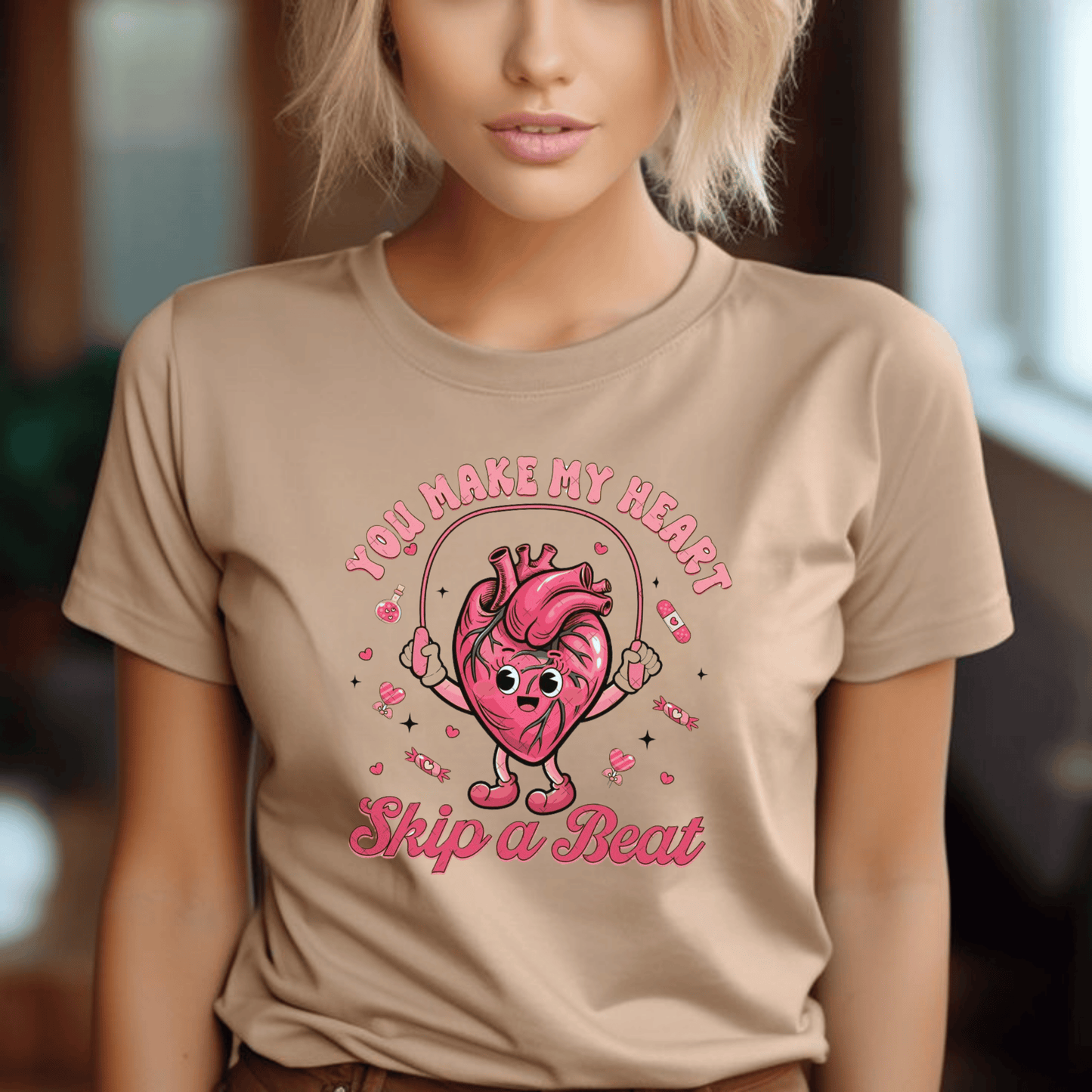 You Make My Heart Skip a Beat T-Shirt – Funny Heart Gift for Nurses, Soft & Comfy Medical Tee