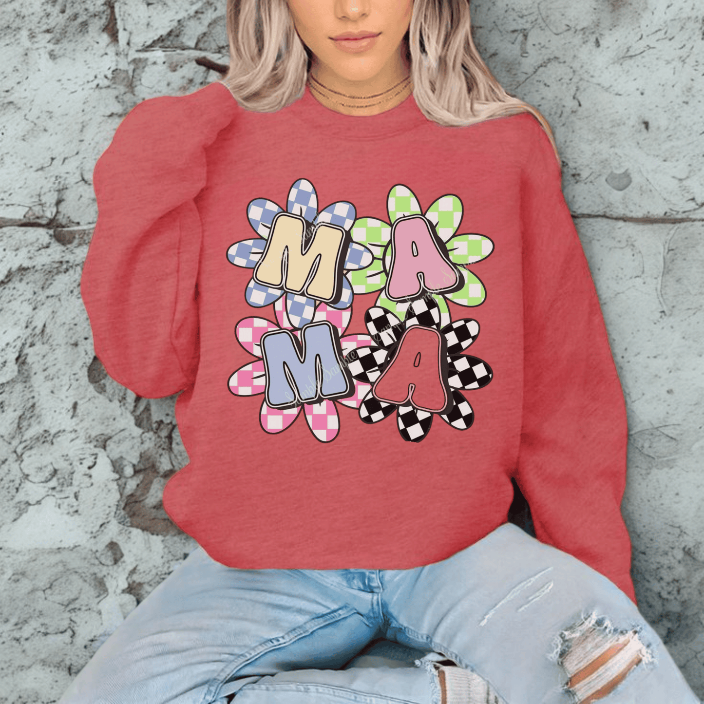 Colorful Floral MAMA Crewneck