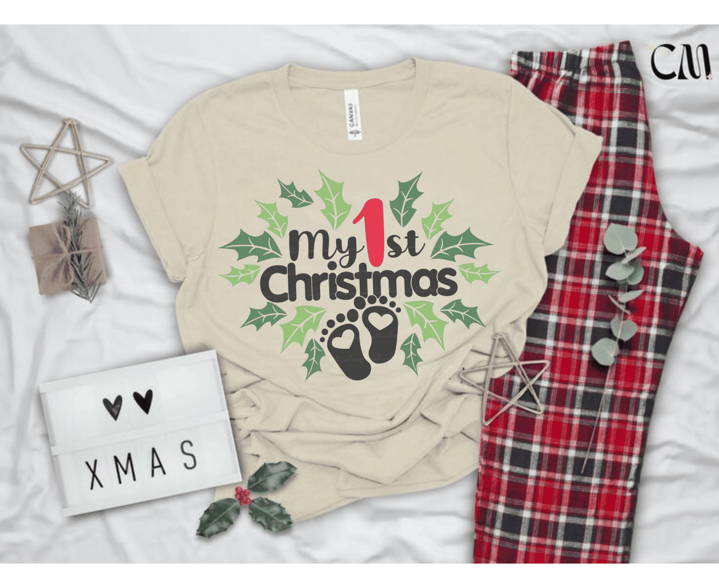 My 1st Christmas T-Shirt – Adorable baby holiday outfit for first Christmas