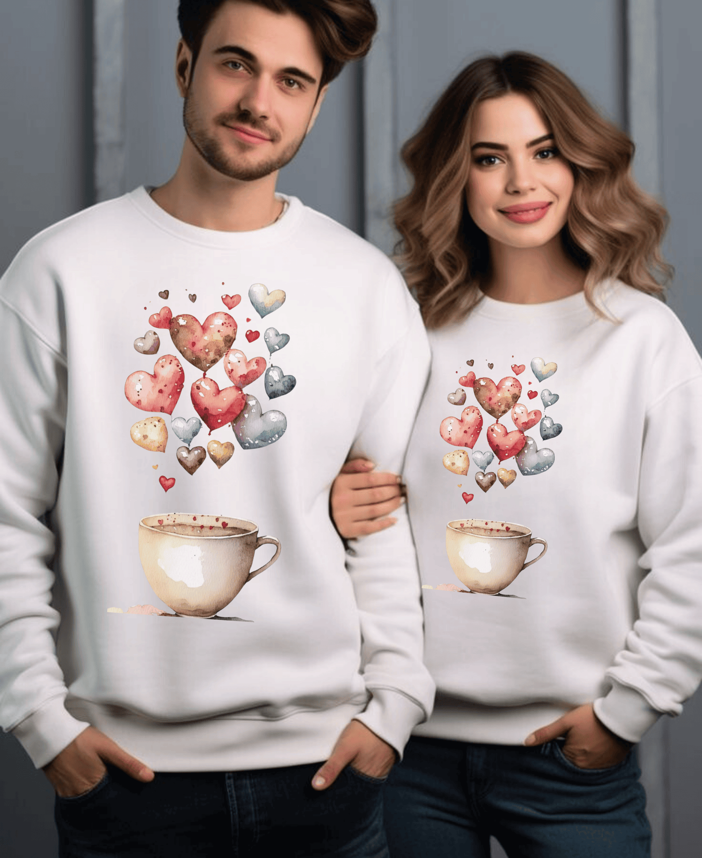 Coffee Is My Valentine Sweatshirt, Cup Coffee Hearts Lover Gift, Cozy Coffee Lover Crewneck