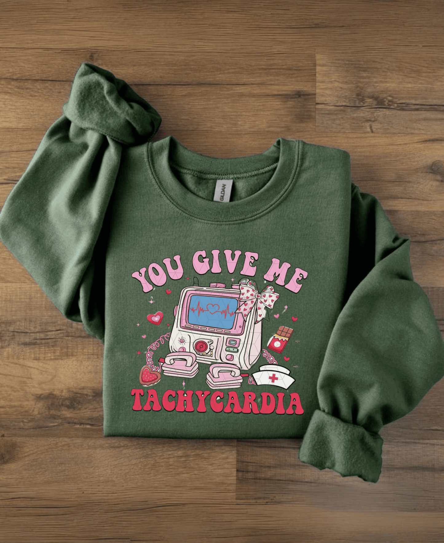 You Give Me Tachycardia Nurse Sweatshirt – Funny & Cozy Love Gift for Nurses, Medical Humor Sweater.