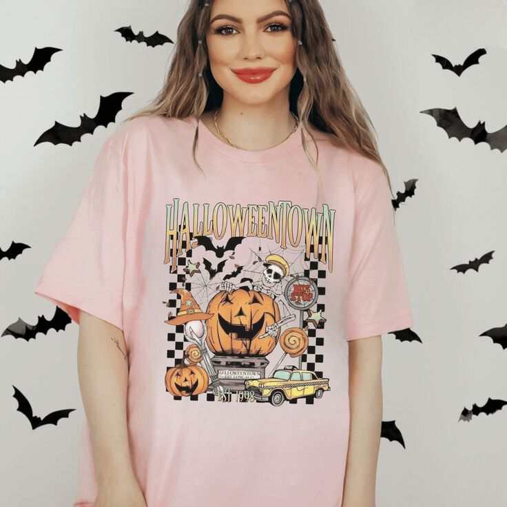 Retro Halloweentown Shirt with Halloween-themed graphic, perfect for spooky season festivities.
