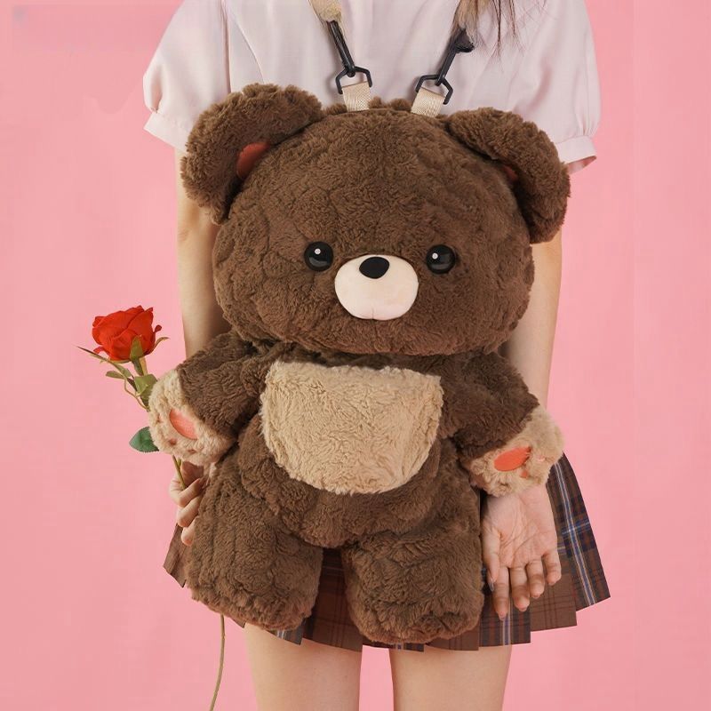 Couples Bag Love Bear Cute Versatile Plush Backpack