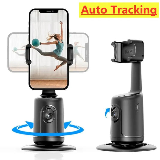 360 Auto Face Tracking Gimbal - AI Phone Holder for Vlogging & Live Streaming