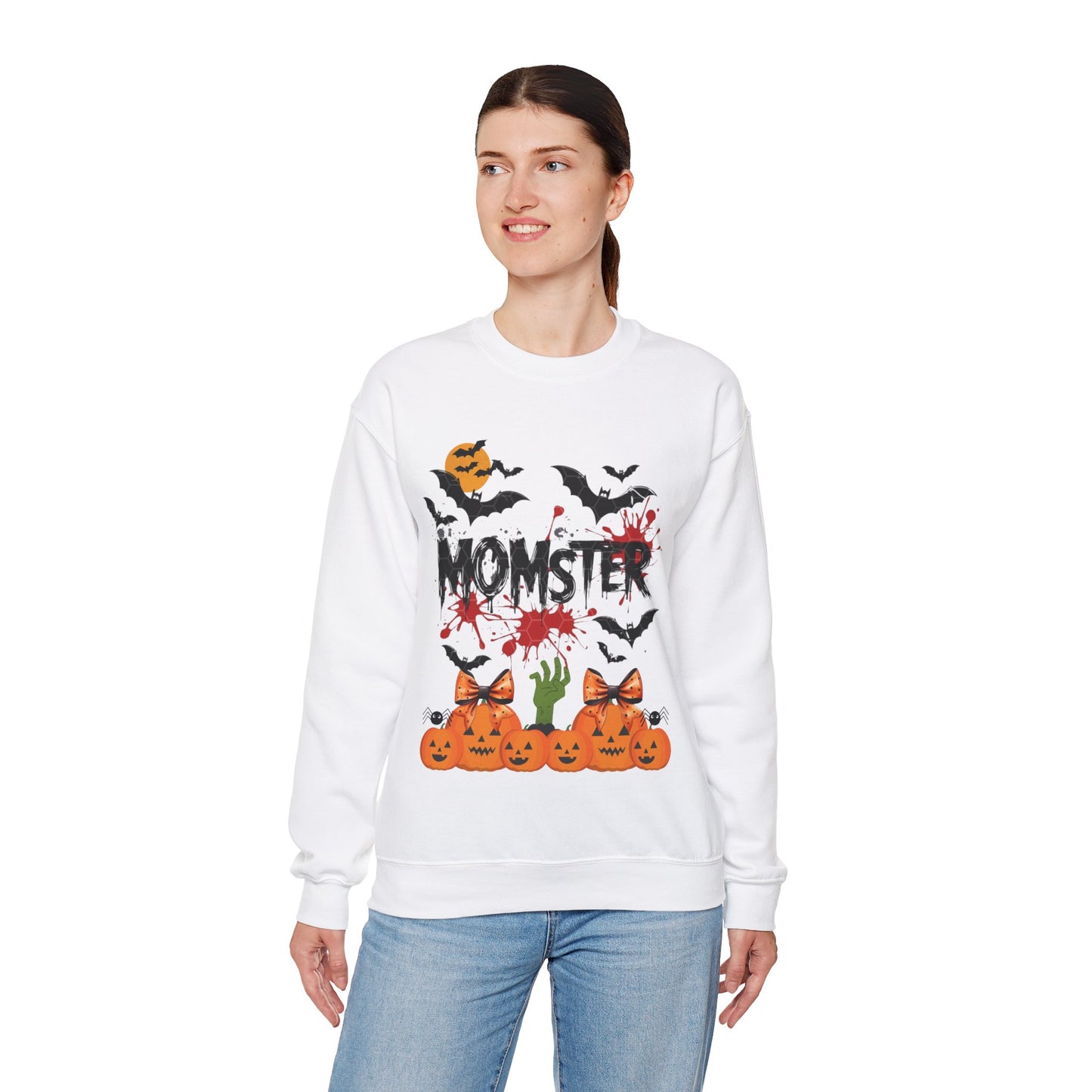 Momster Sweatshirt, Funny Halloween Crewneck Sweatshirts for Women