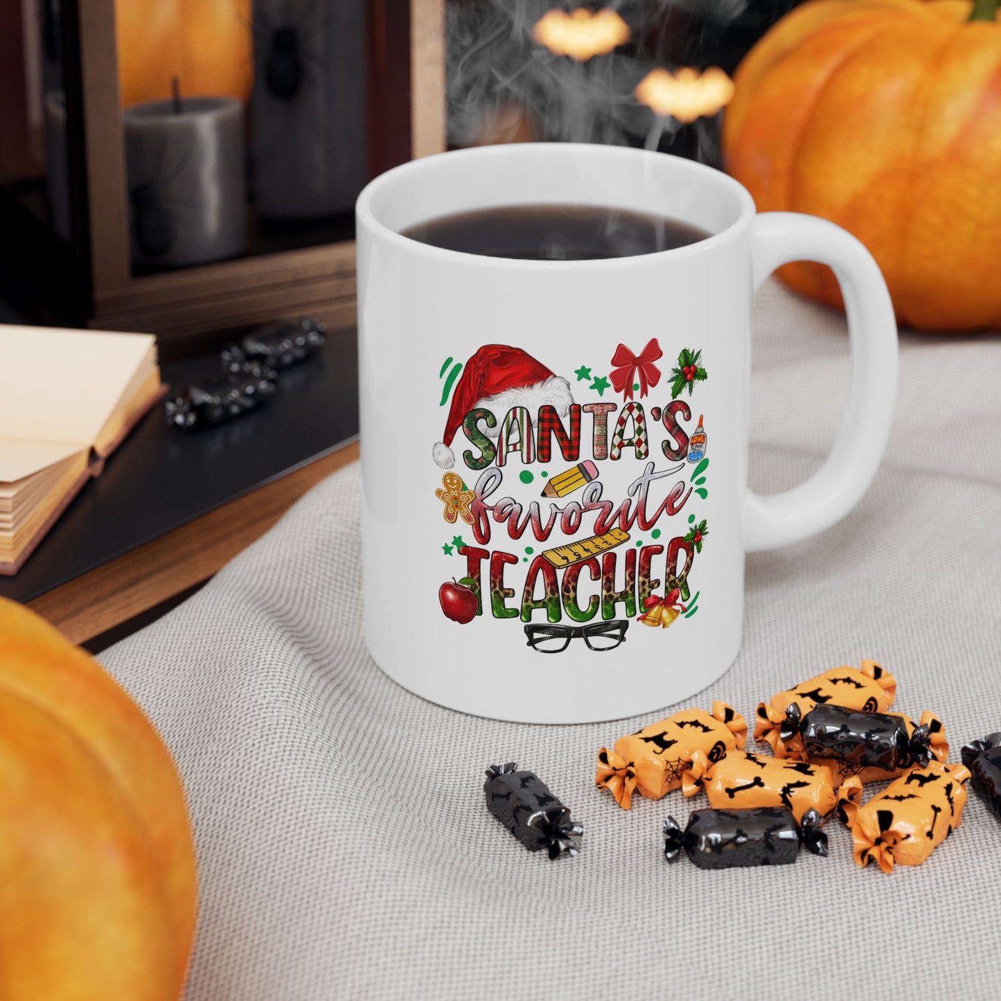 Santa's Favorite Teacher Christmas Mugs