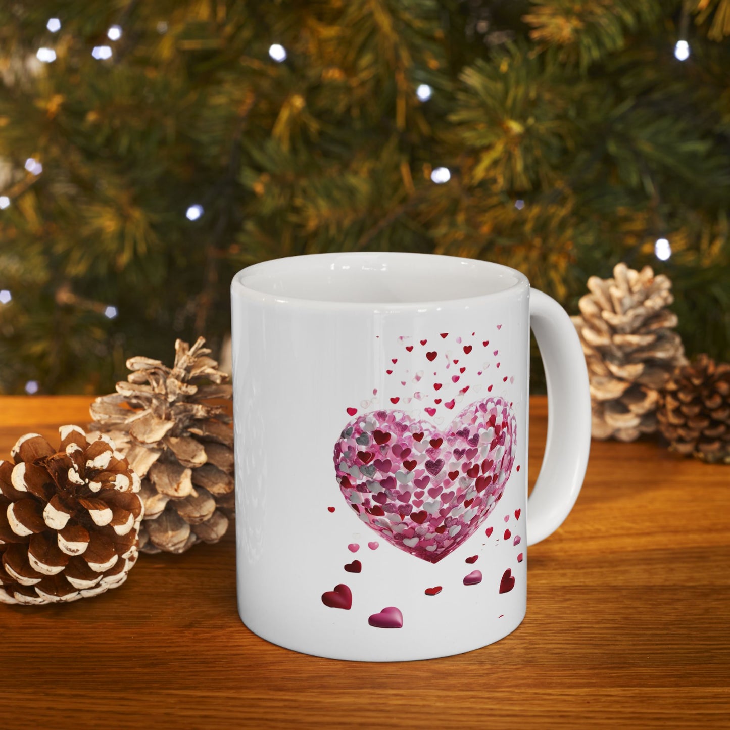 3D Hearts Valentine's Day Mugs, Red Hearts Mugs Gift