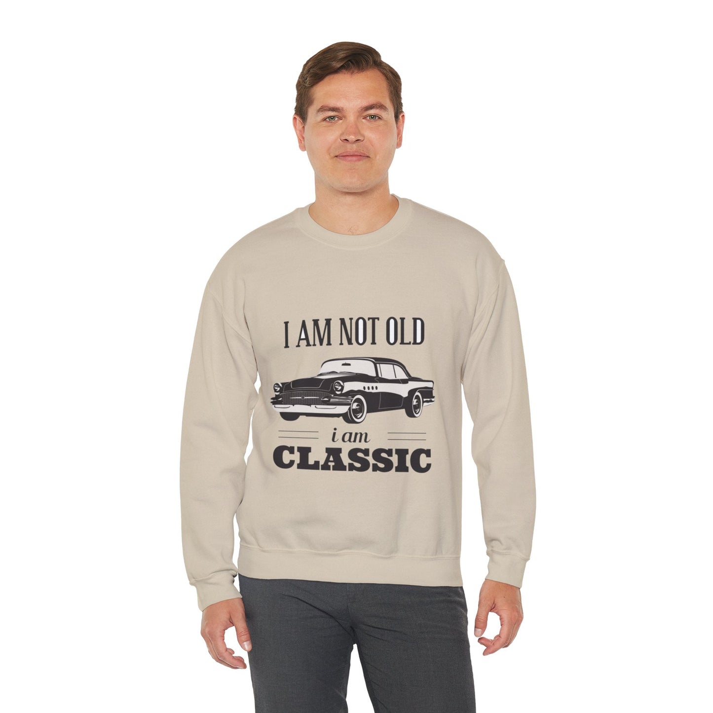 Vintage Classic Car Sweatshirt - "I Am Not Old, I Am Classic"