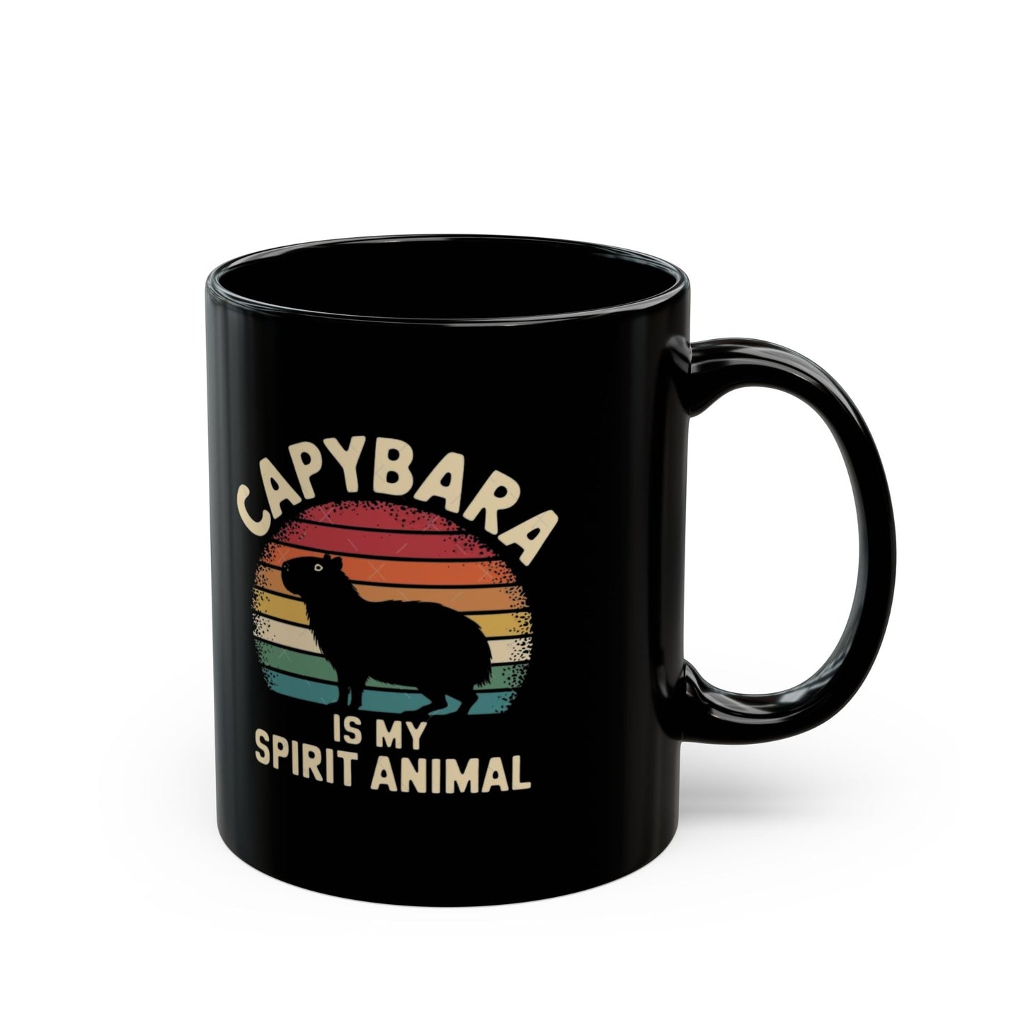 Capybara Spirit Animal Mug - Fun Black Coffee Cup for Funny Capybara Mug