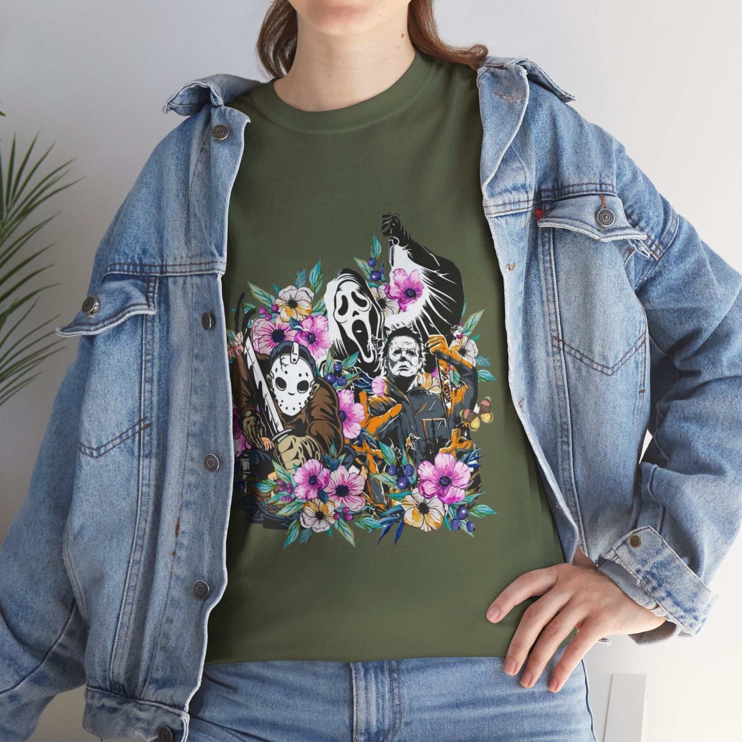 Floral Skull Tee | Unisex Heavy Cotton Shirt, Boho Style, Gift for Nature Lovers
