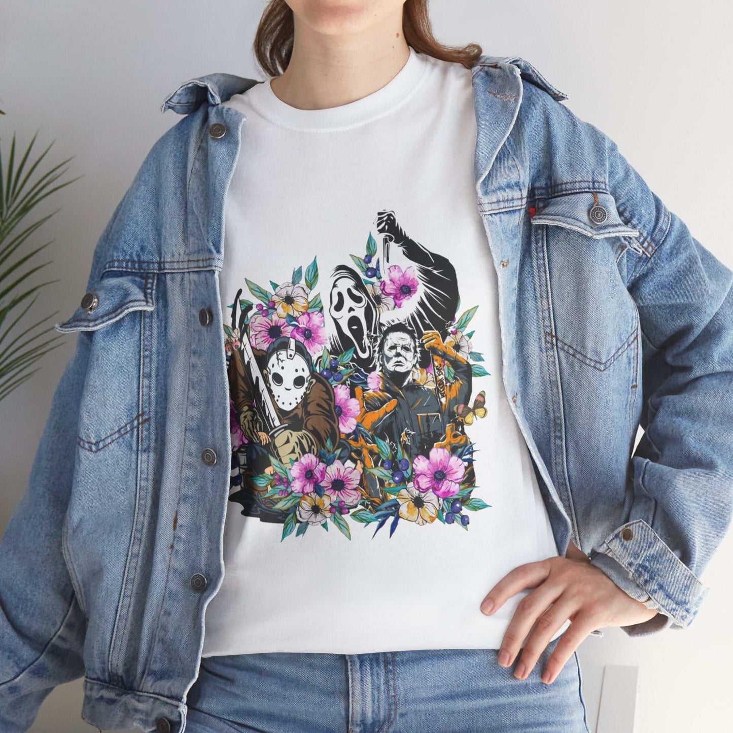 Floral Skull Tee | Unisex Heavy Cotton Shirt, Boho Style, Gift for Nature Lovers