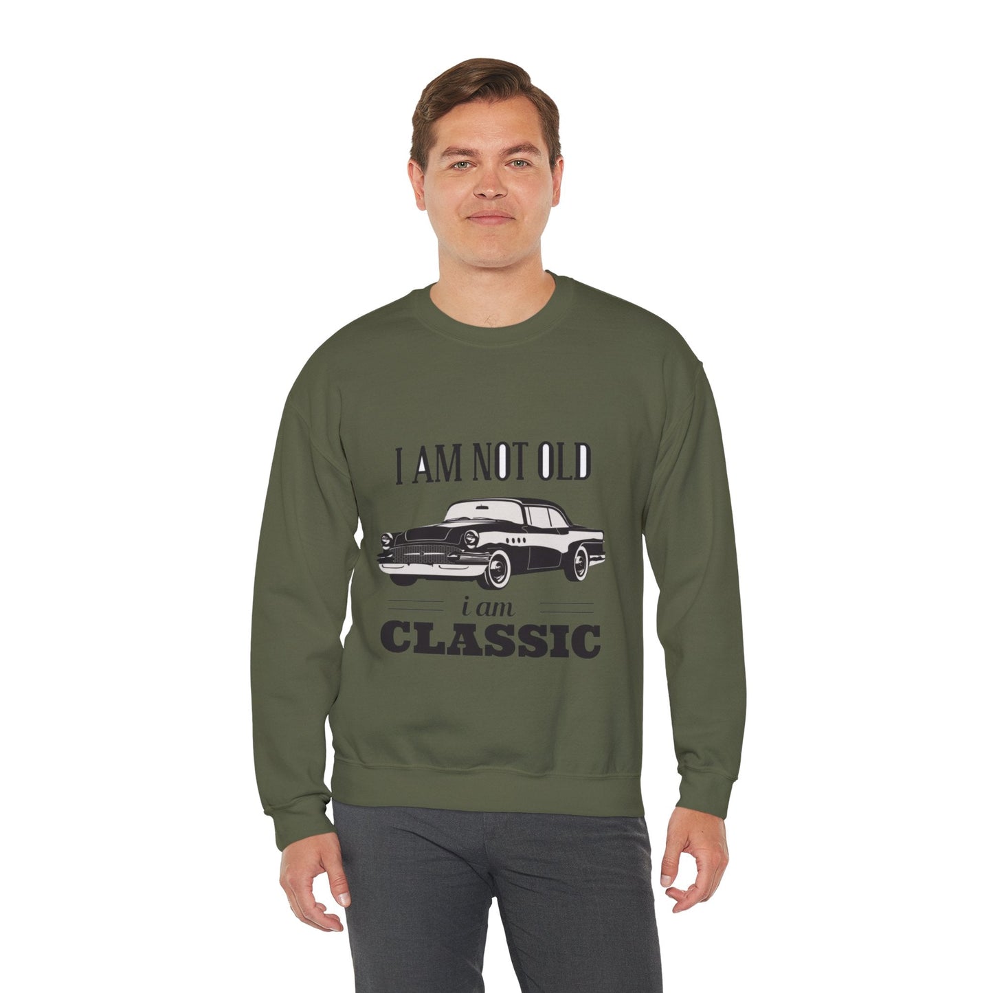 Vintage Classic Car Sweatshirt - "I Am Not Old, I Am Classic"