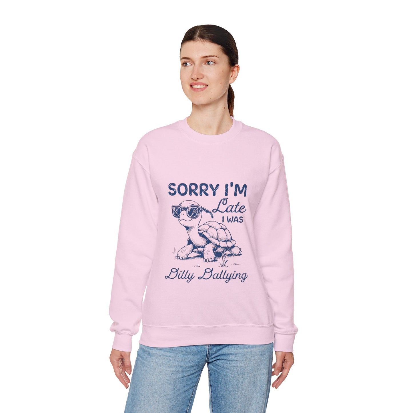 Sorry Im Late Turtle Crewneck Sweatshirt | Unisex Funny Sweatshirt