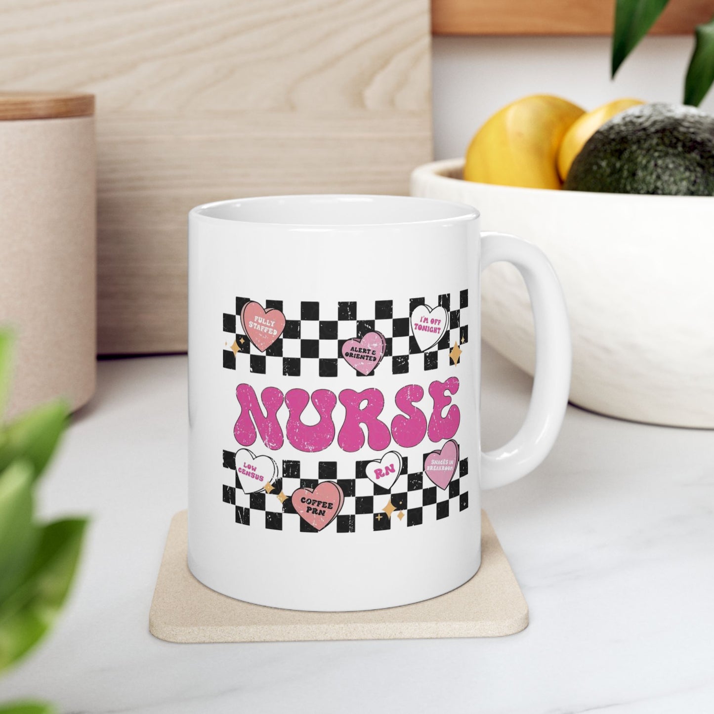 Love Nurse Retro Mugs, Retro Comfort Nurse Gift