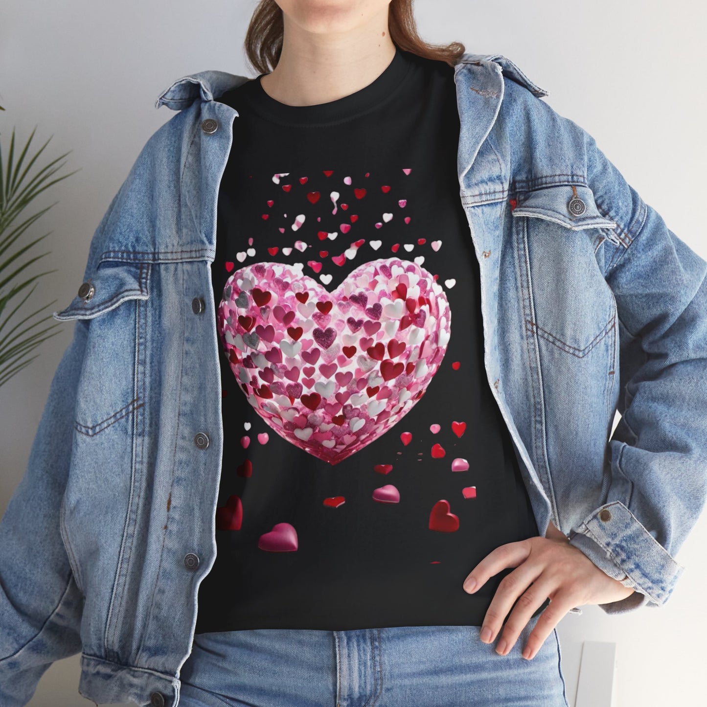 3D Hearts Valentine's Day T-Shirt, Red Hearts T-shirt Gift