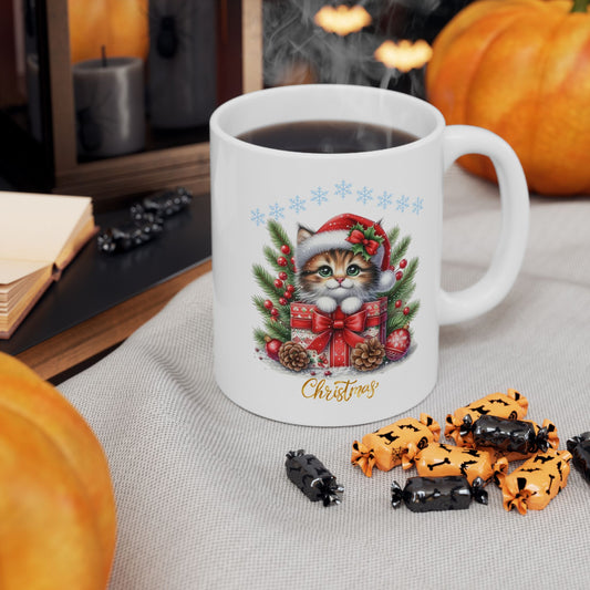 Merry Cats Christmas Mugs, Gift for Animal Lovers